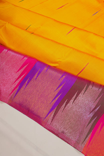 Kanchipuram Silk Butta Yellow Saree