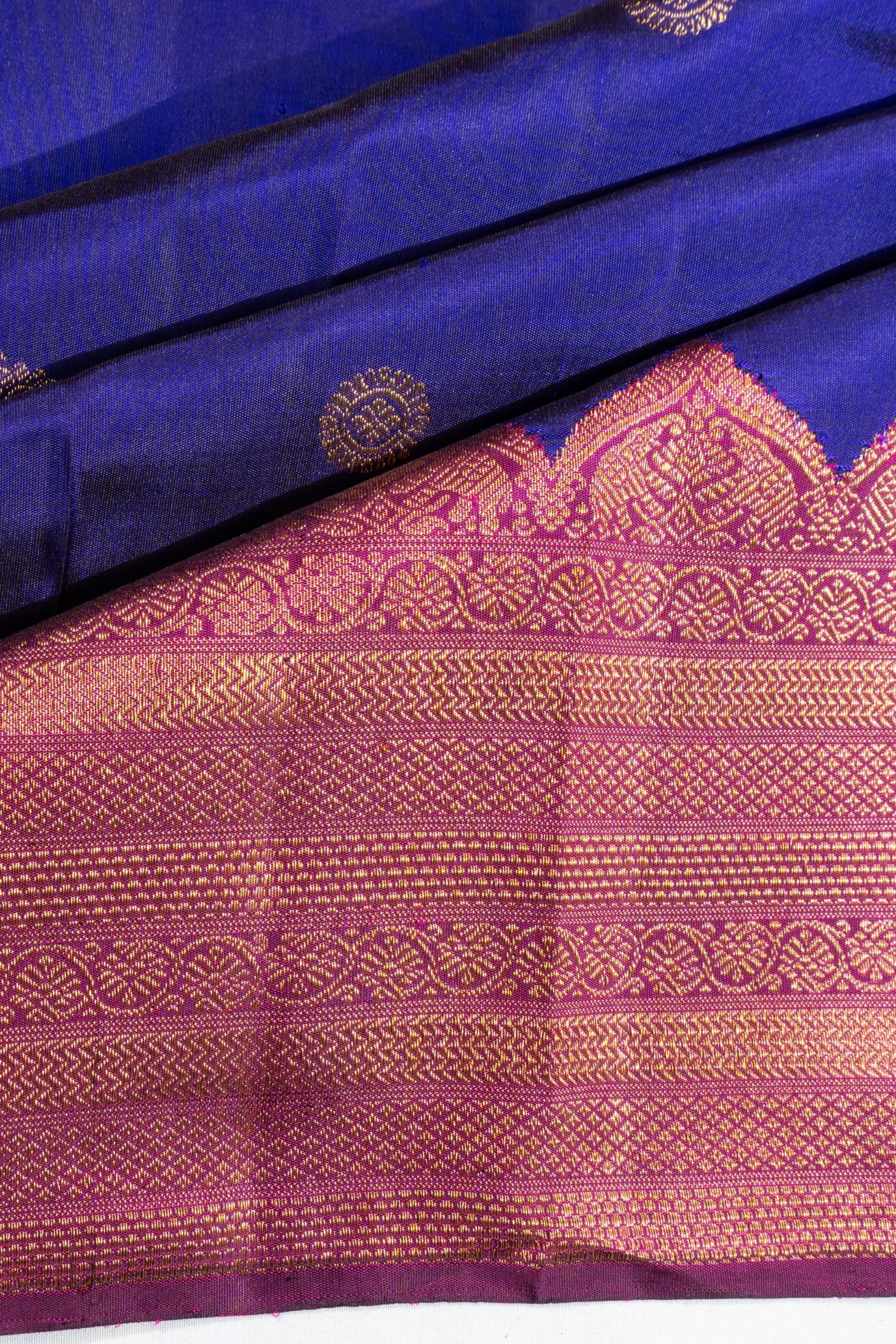 Kanchipuram Silk Butta Royal Blue Saree