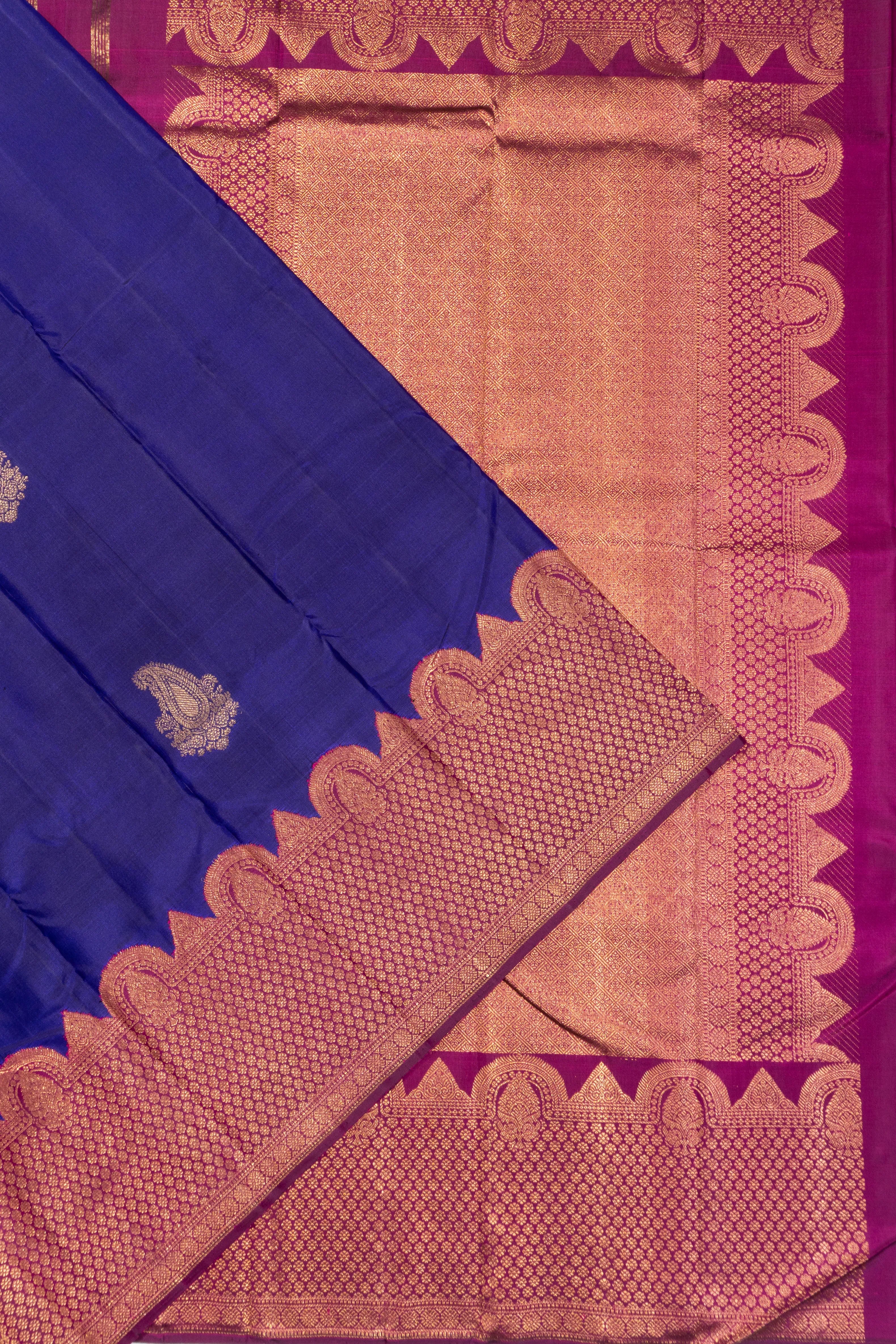 Kanchipuram Silk Butta Royal Blue Saree