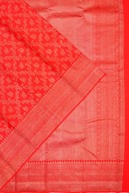Antique Zari Kanchipuram Silk Brocade Red Saree