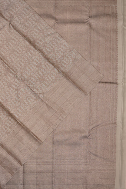 Antique Zari Kanchipuram Silk Brocade White Saree