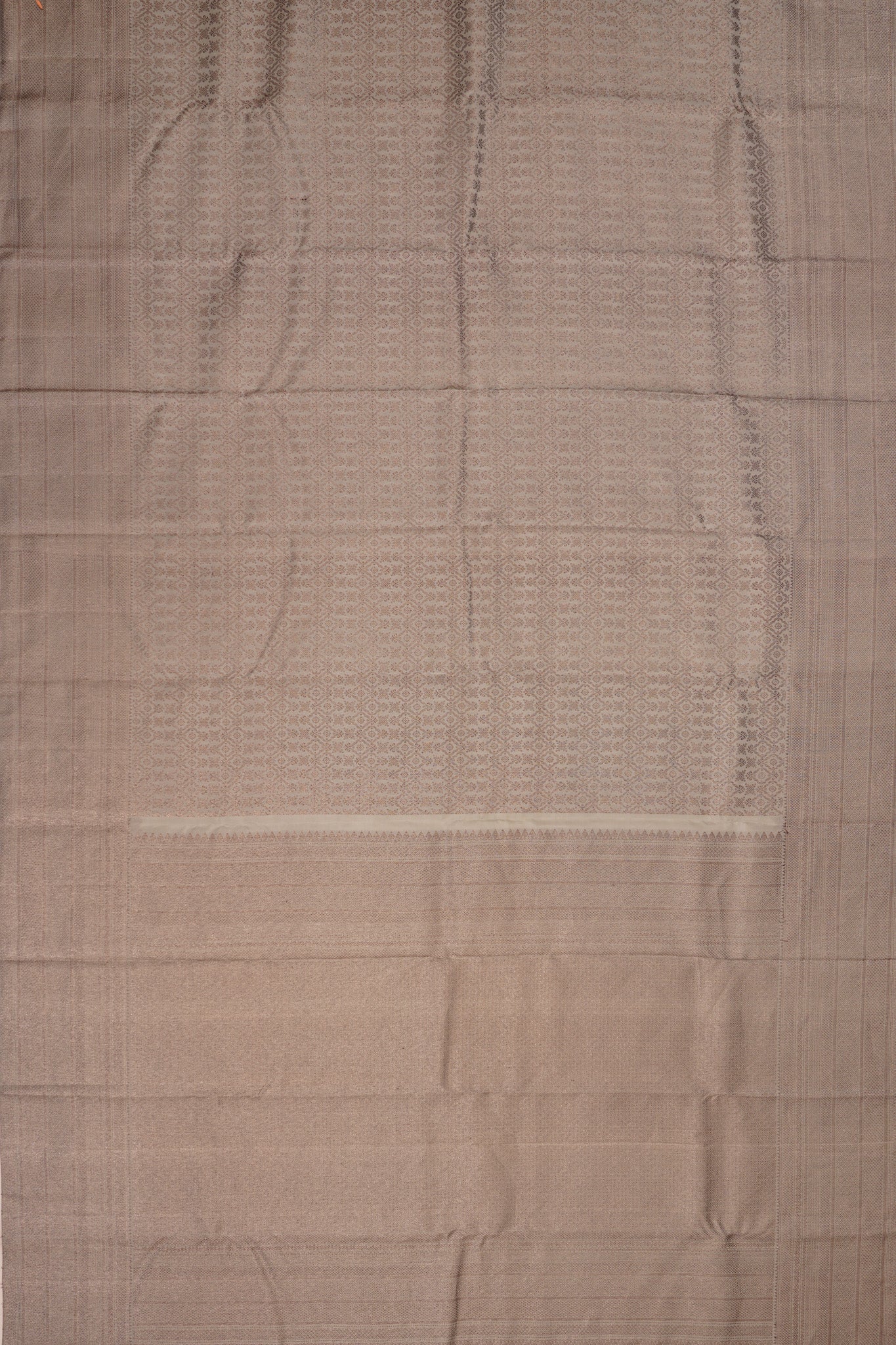 Antique Zari Kanchipuram Silk Brocade White Saree