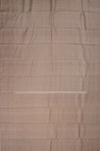 Antique Zari Kanchipuram Silk Brocade White Saree