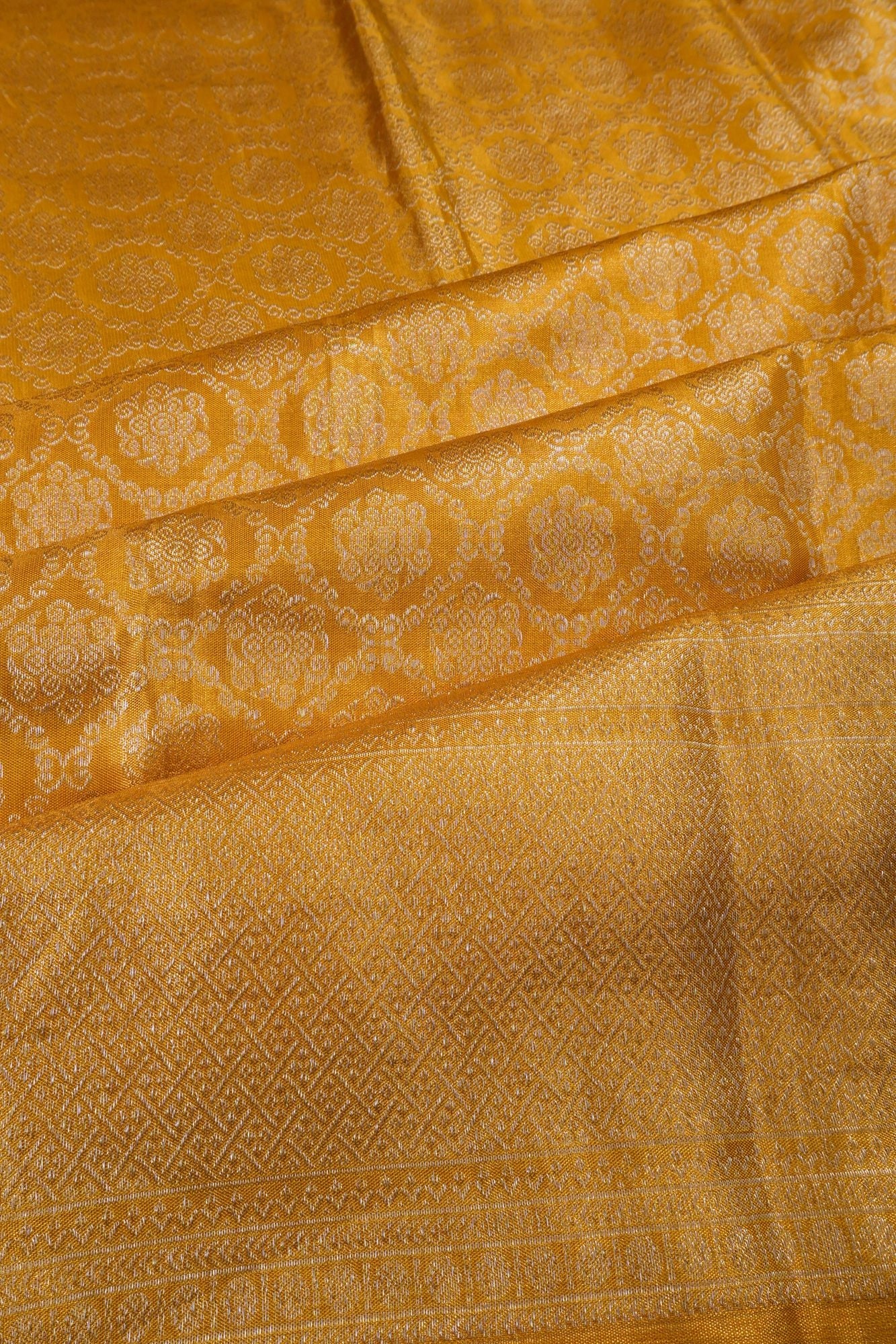 Taranga Kanchi Silk Tissue Brocade Gold Saree
