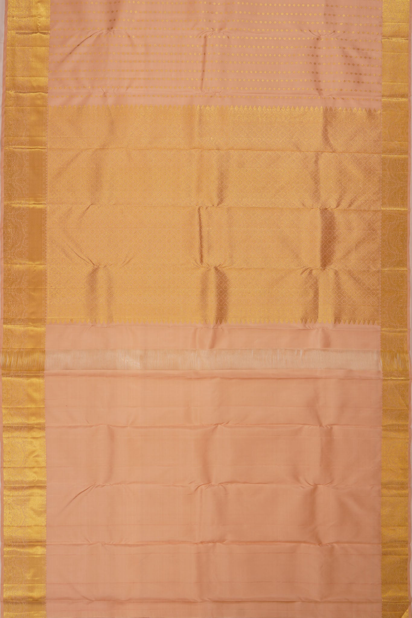 Taranga Kanchi Silk Brocade Peach Saree