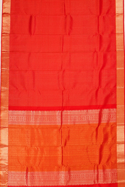 Kanchipuram Silk Brocade Red Saree