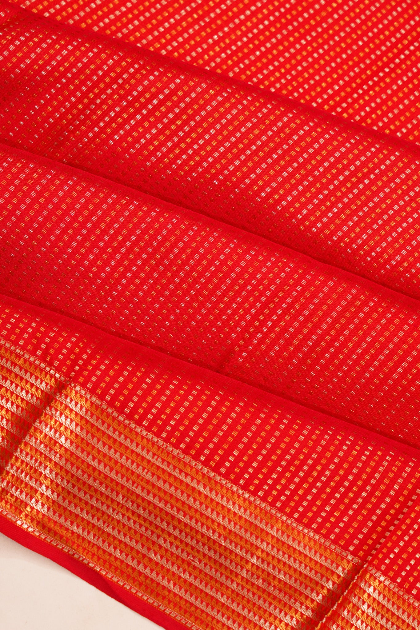 Kanchipuram Silk Brocade Red Saree