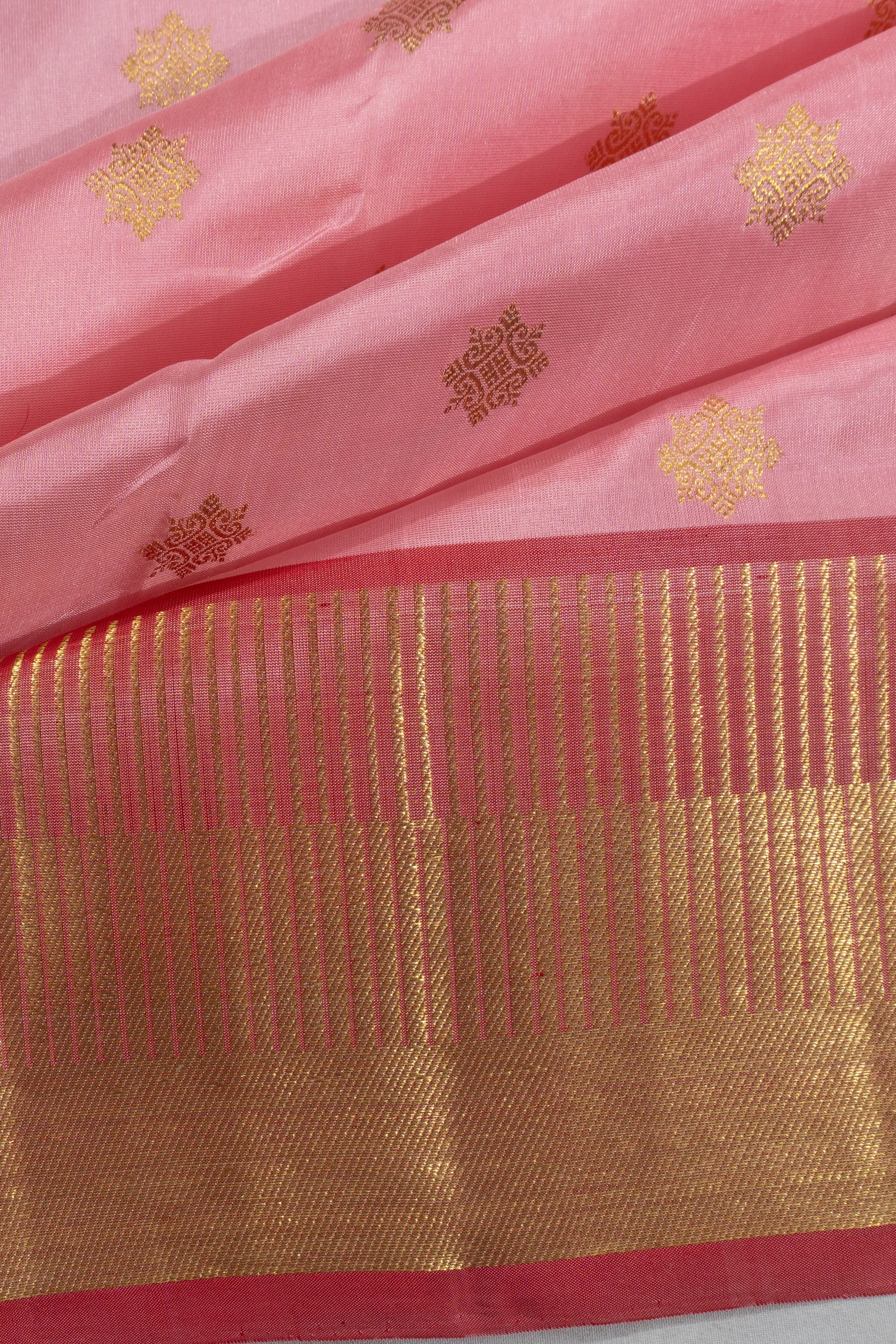 Venkatagiri Silk Butta Baby Pink Saree