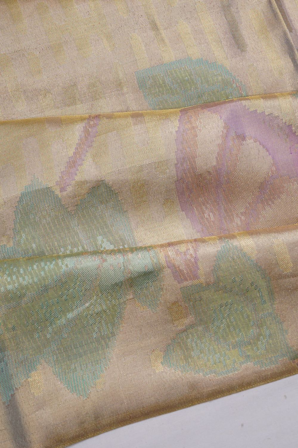 Kanchipuram Silk Tissue Brocade Gold Saree