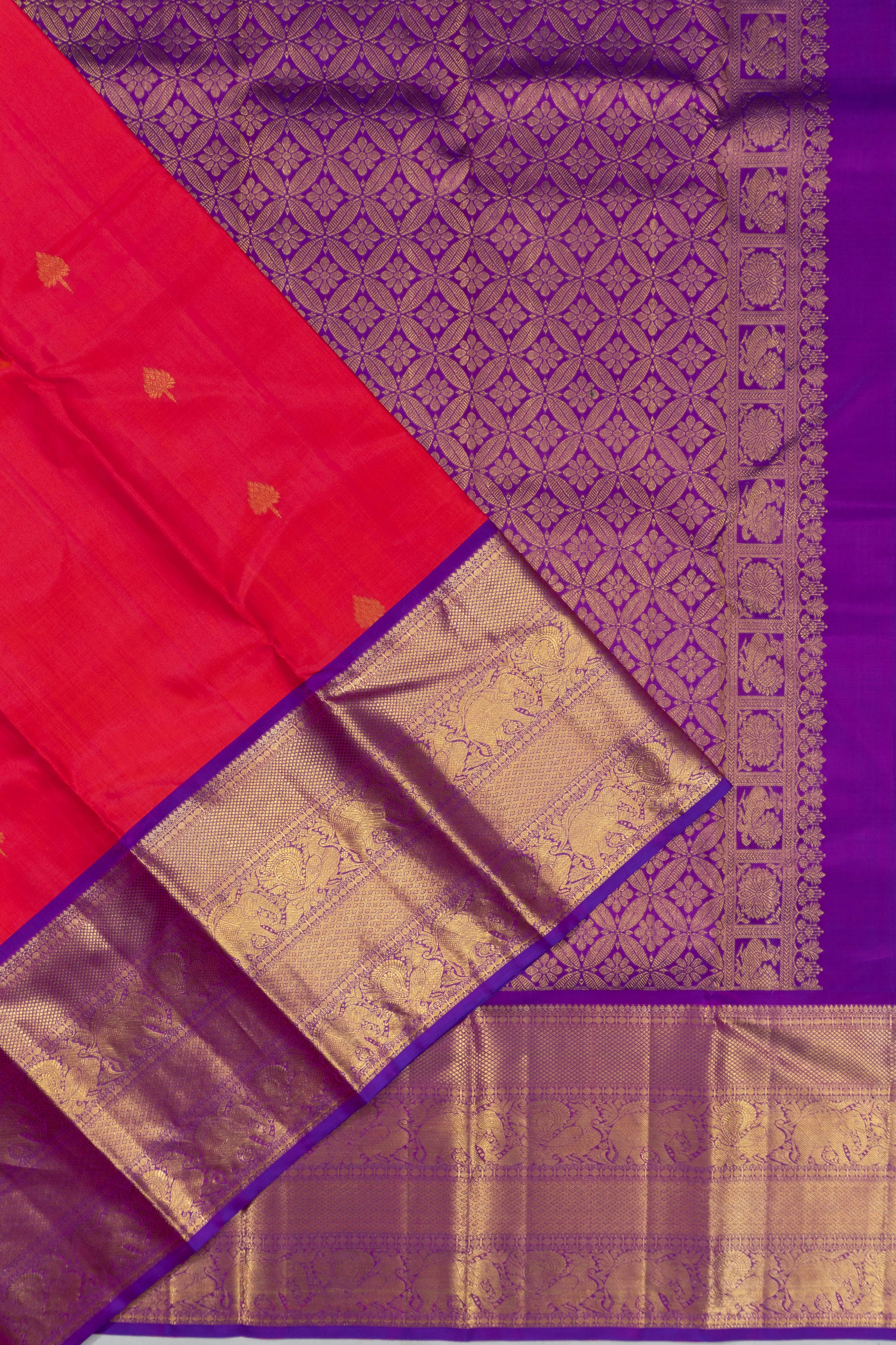 Taranga Kanchi Silk Butta Red Saree