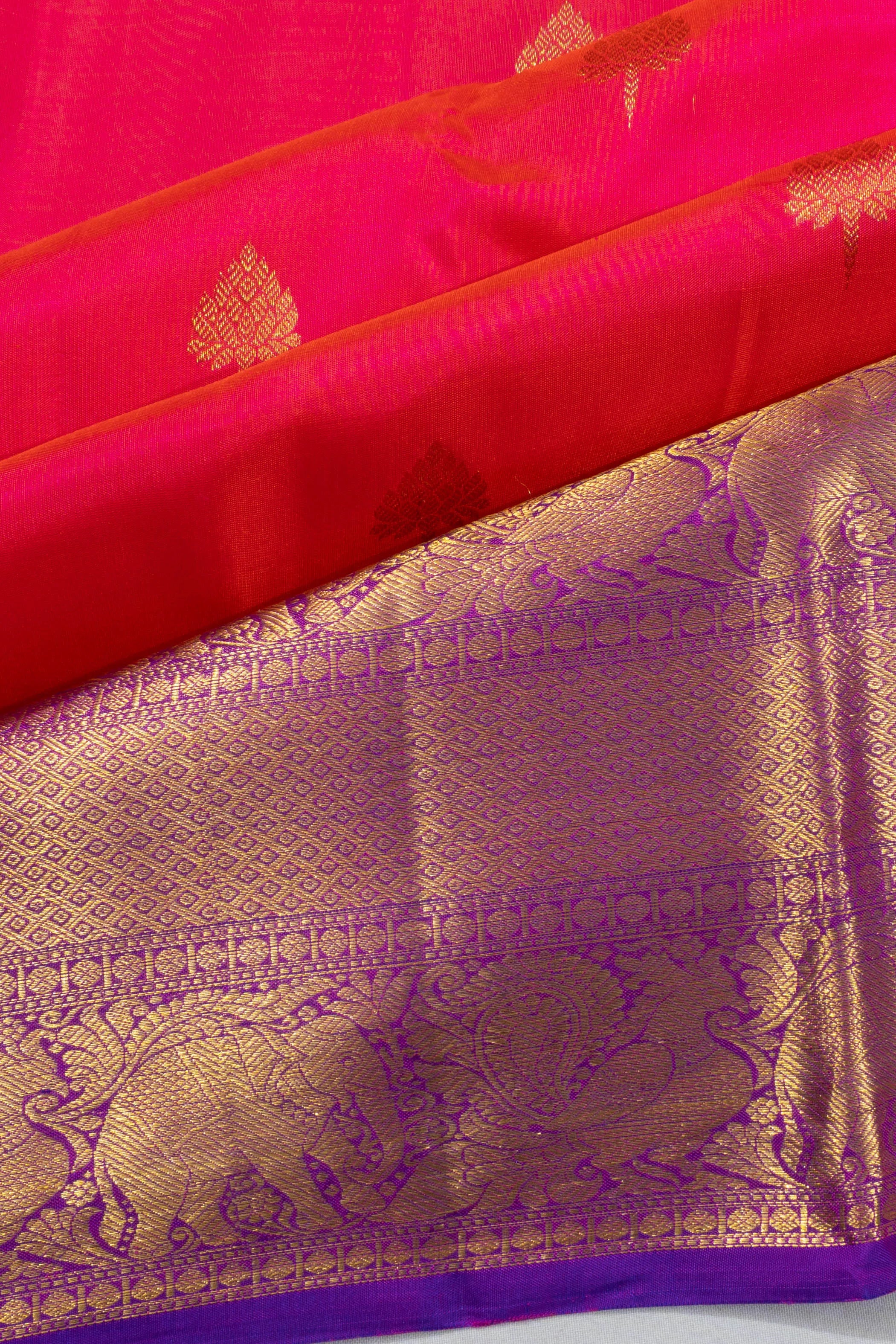 Taranga Kanchi Silk Butta Red Saree