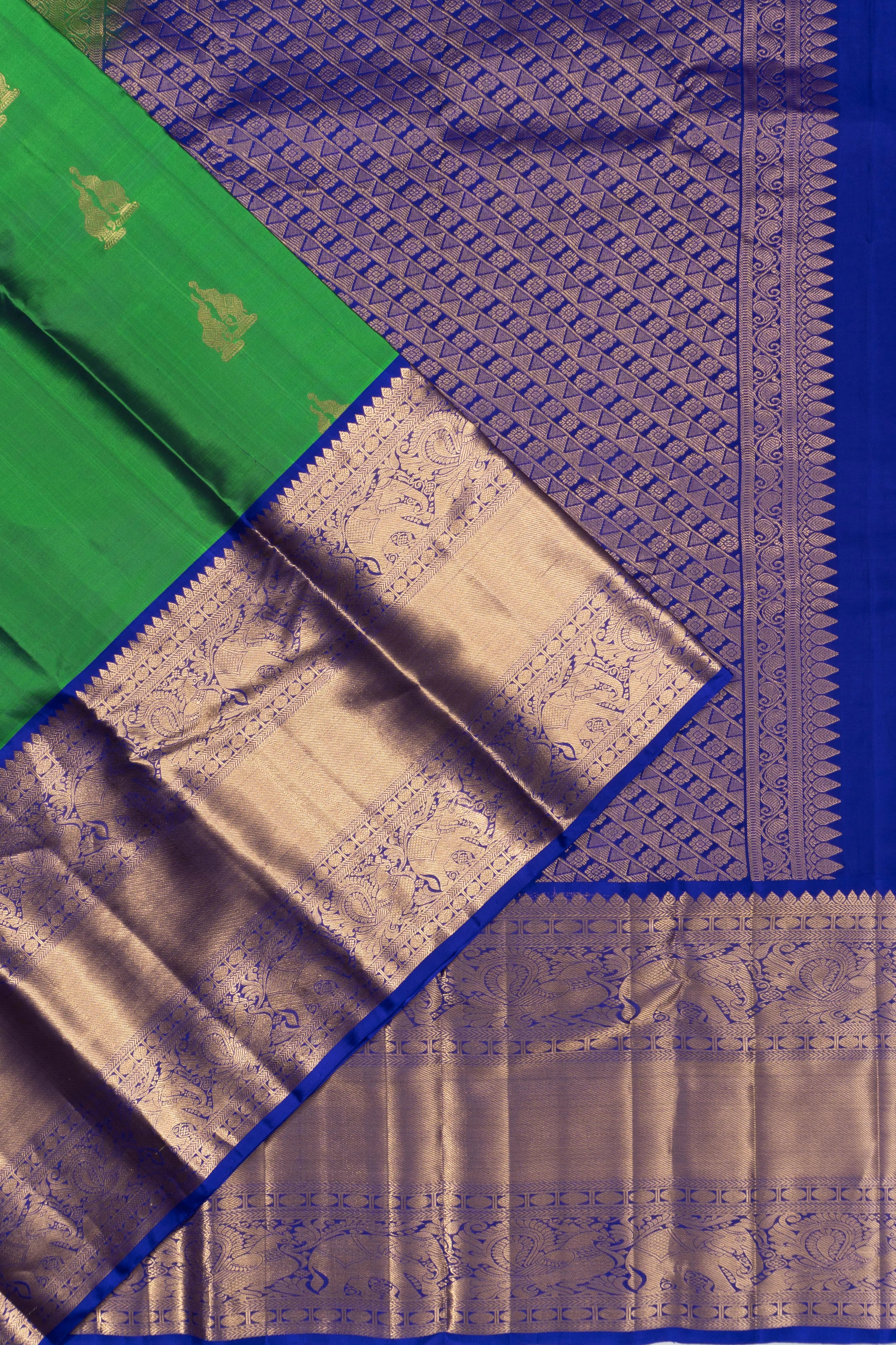 Taranga Kanchi Silk Butta Green Saree