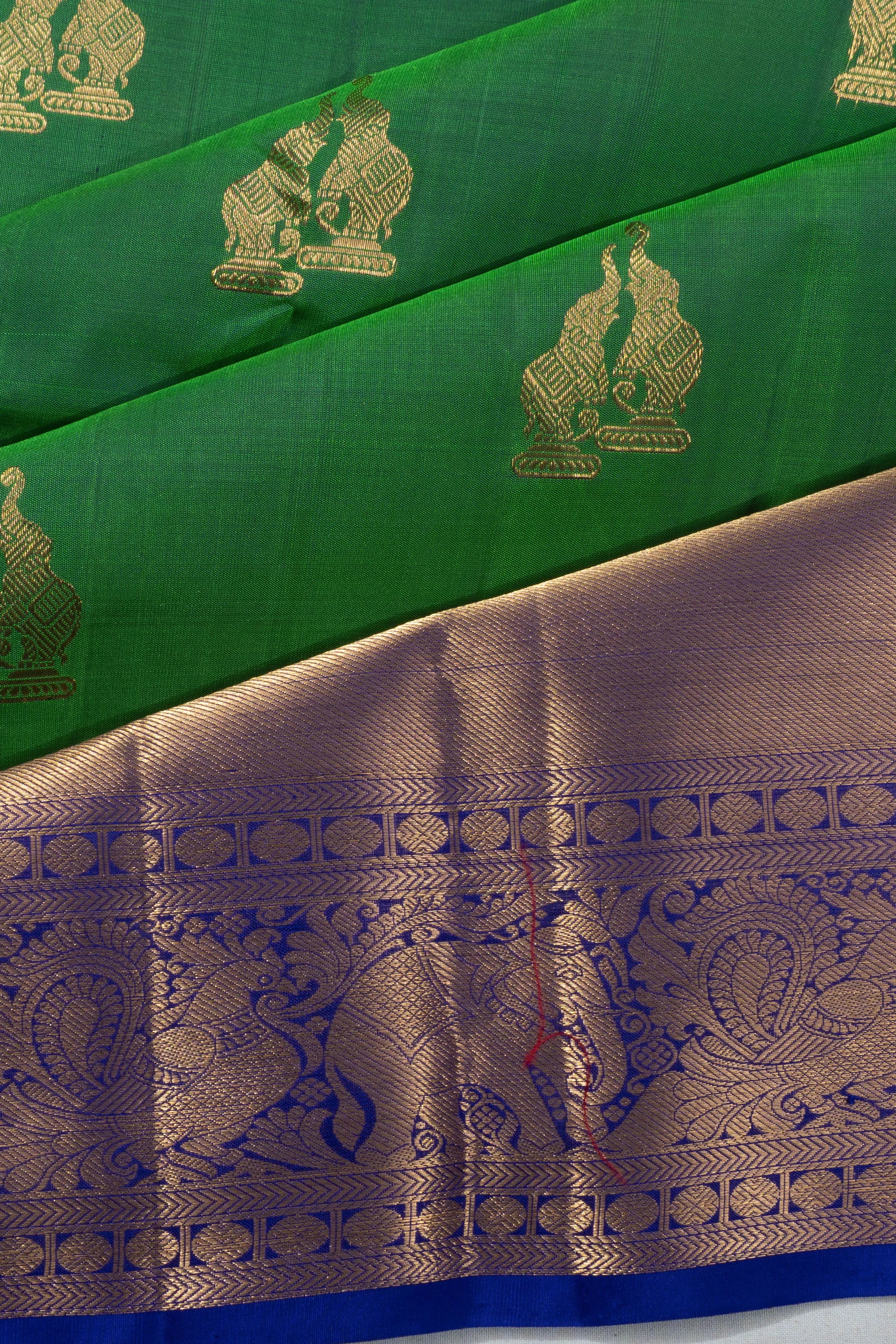 Taranga Kanchi Silk Butta Green Saree
