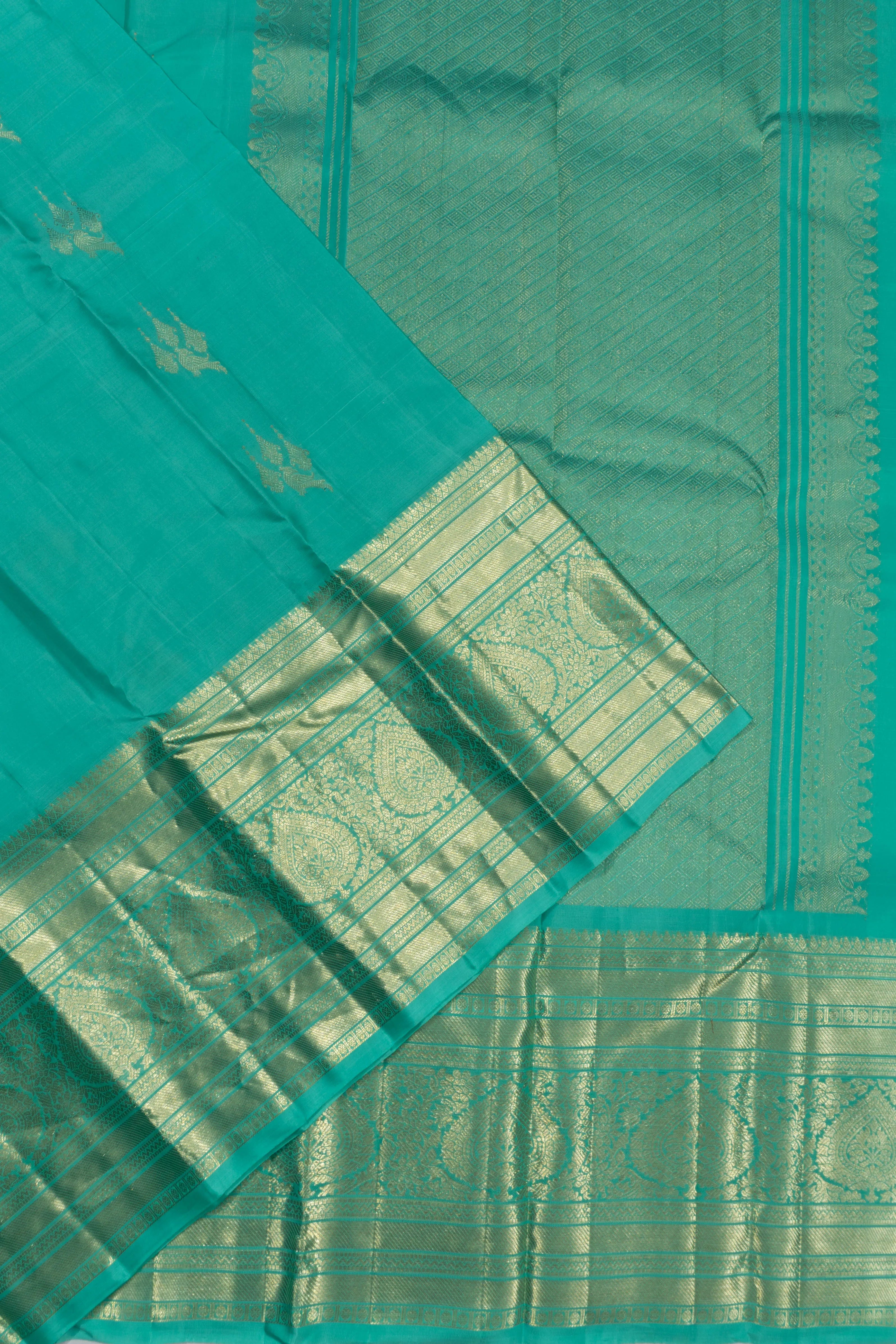 Taranga Kanchi Silk Butta Sea Green Saree