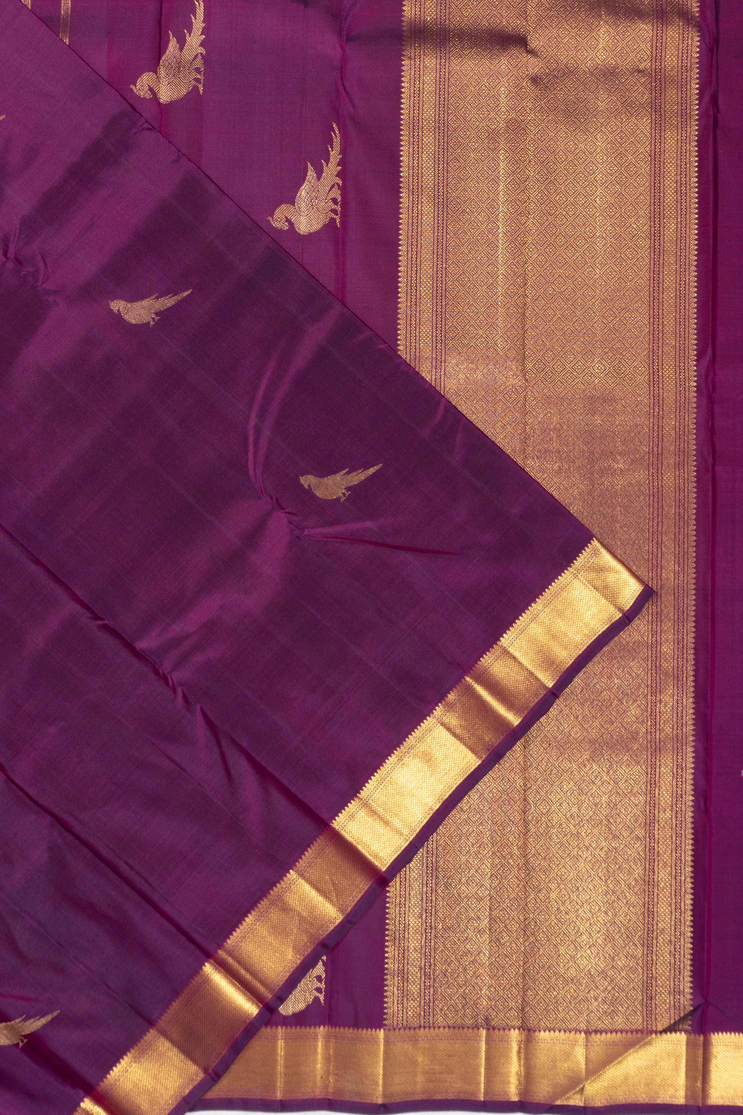 Kanchipuram Silk Butta Purple Saree