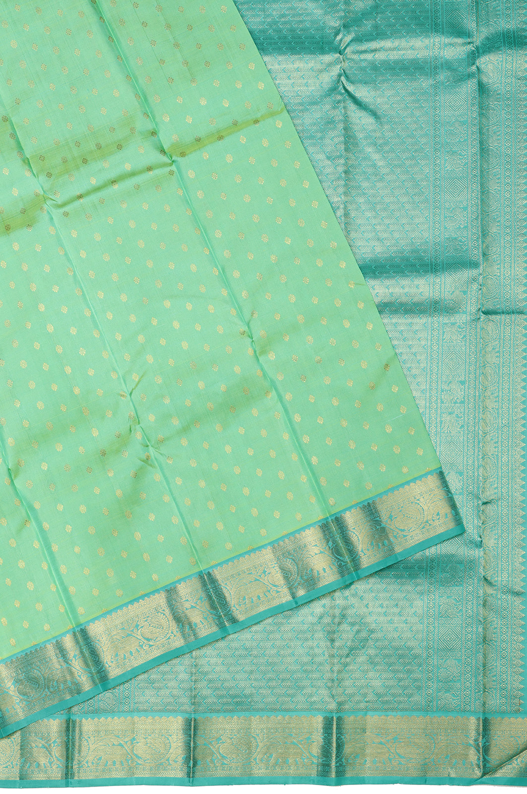 Taranga Kanchi Silk Butta Green Saree