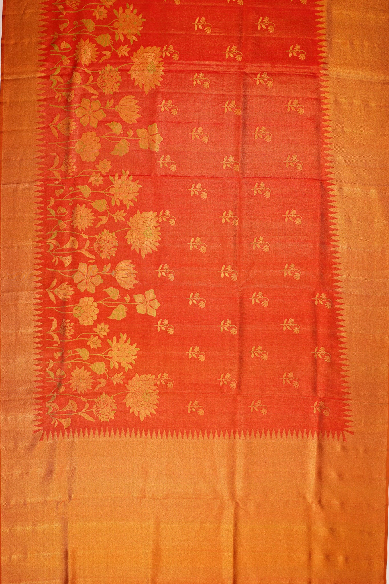 Kanchipuram Silk Tissue Butta Red Saree