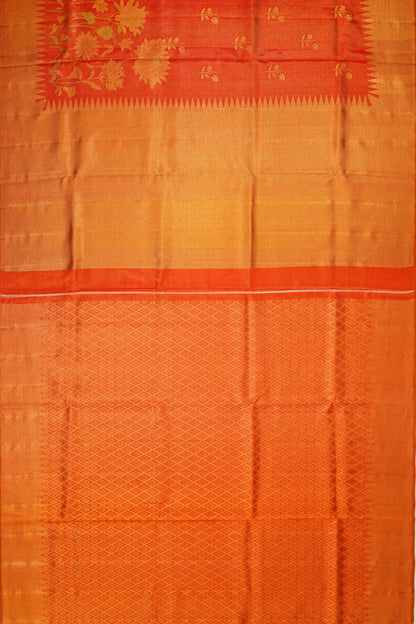 Kanchipuram Silk Tissue Butta Red Saree