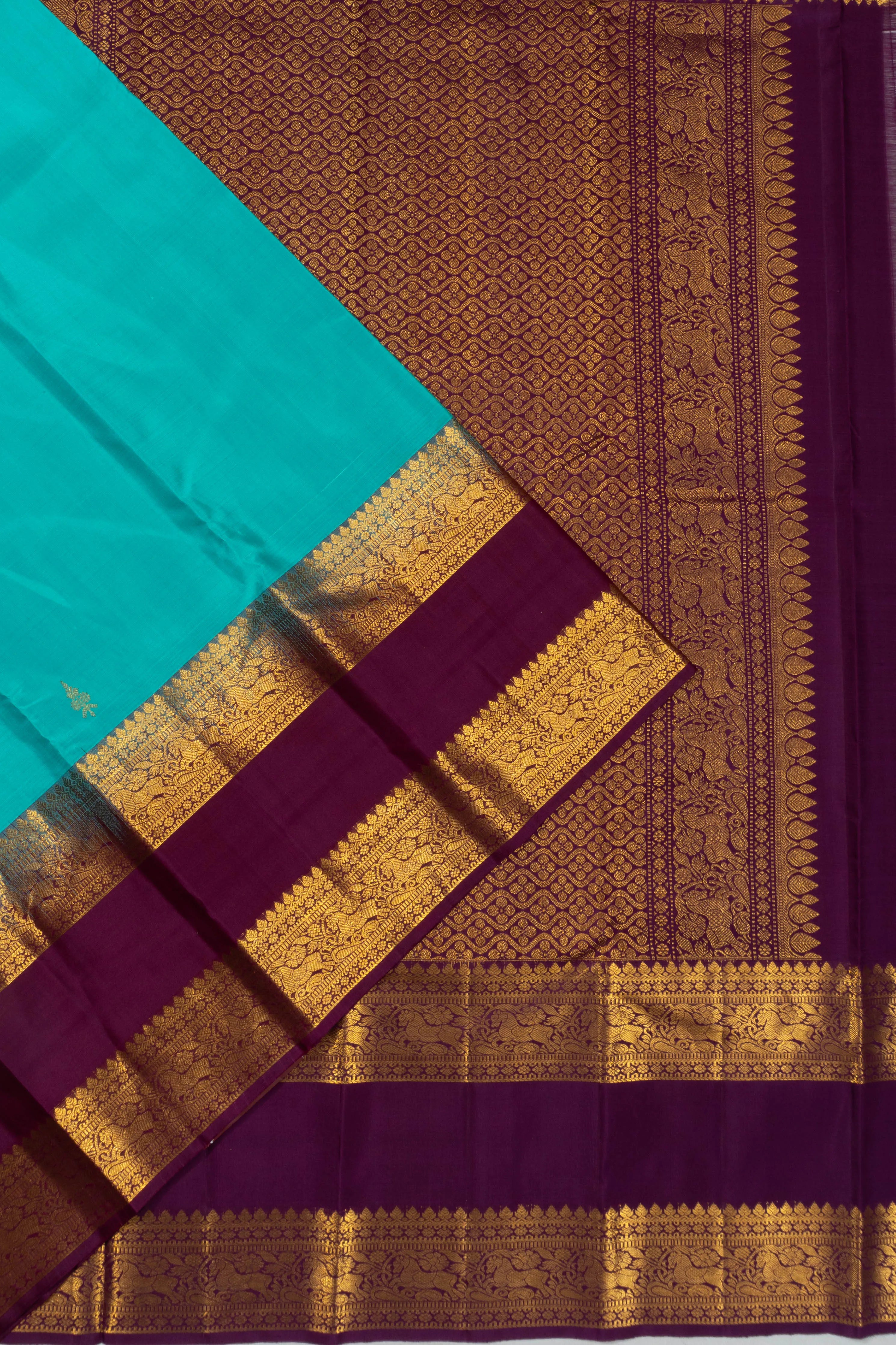 Kanchipuram Silk Butta Sky Blue Saree