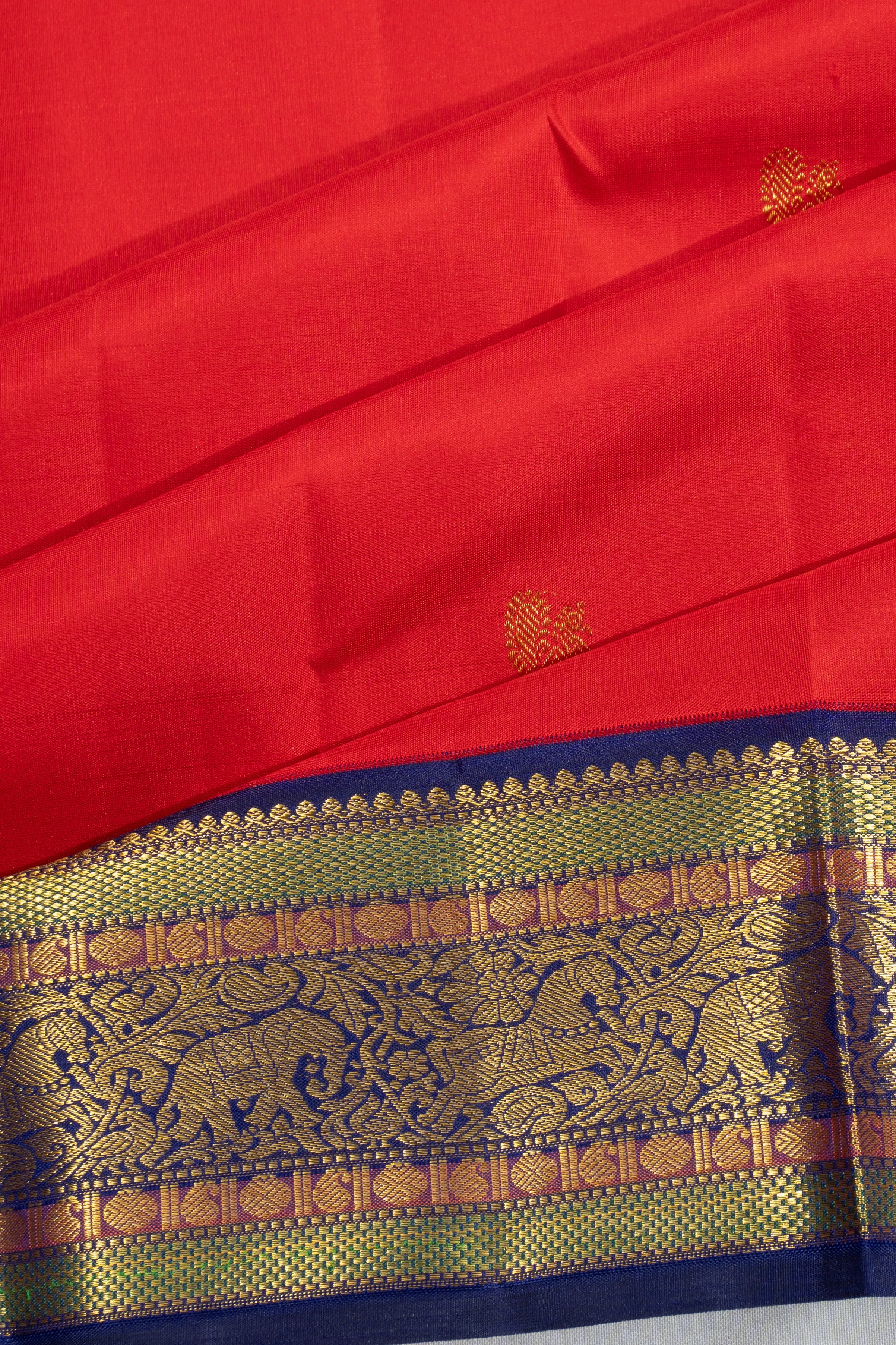 Kanchipuram Silk Butta Red Saree