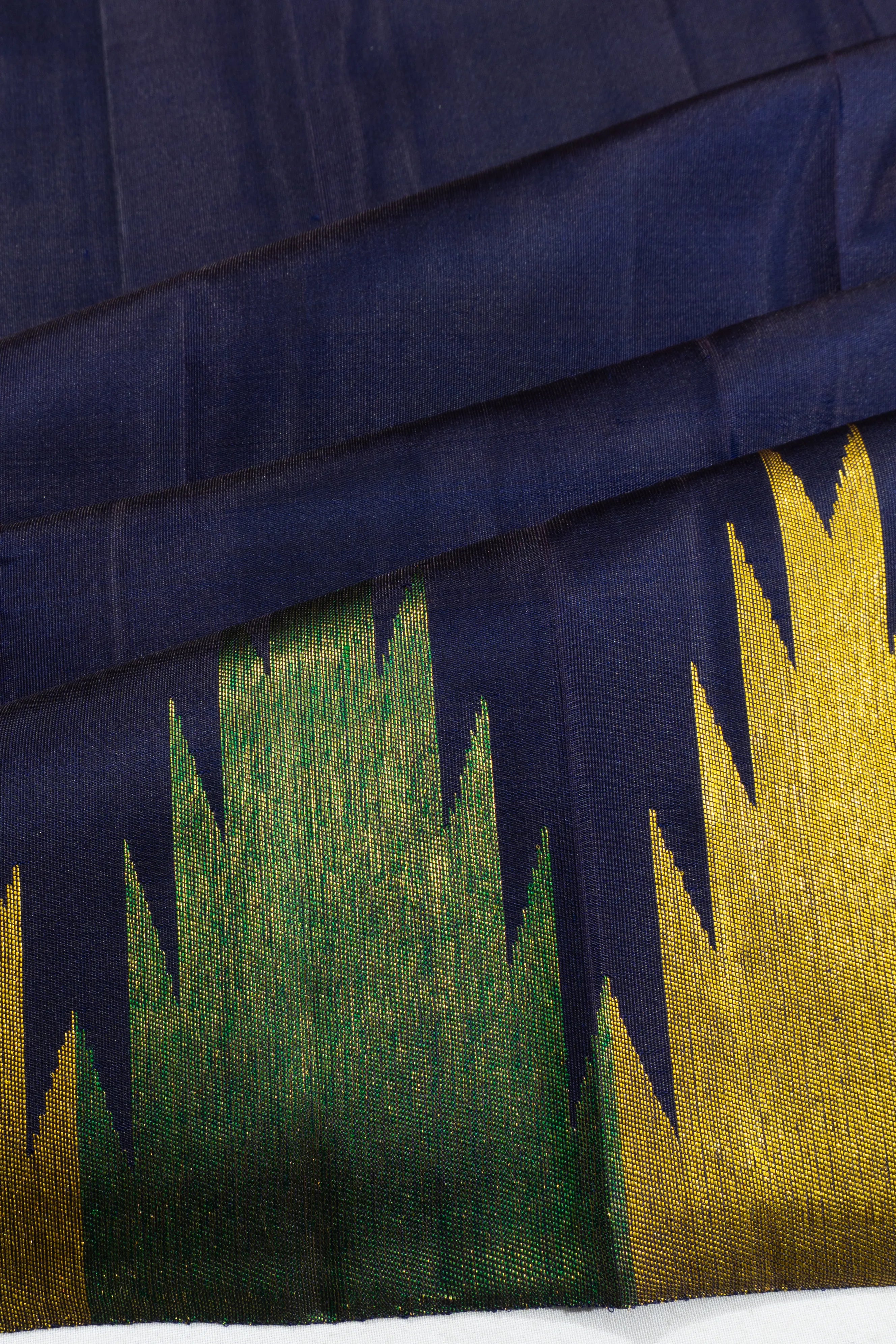 Kanchipuram Silk Plain Dark Blue Saree