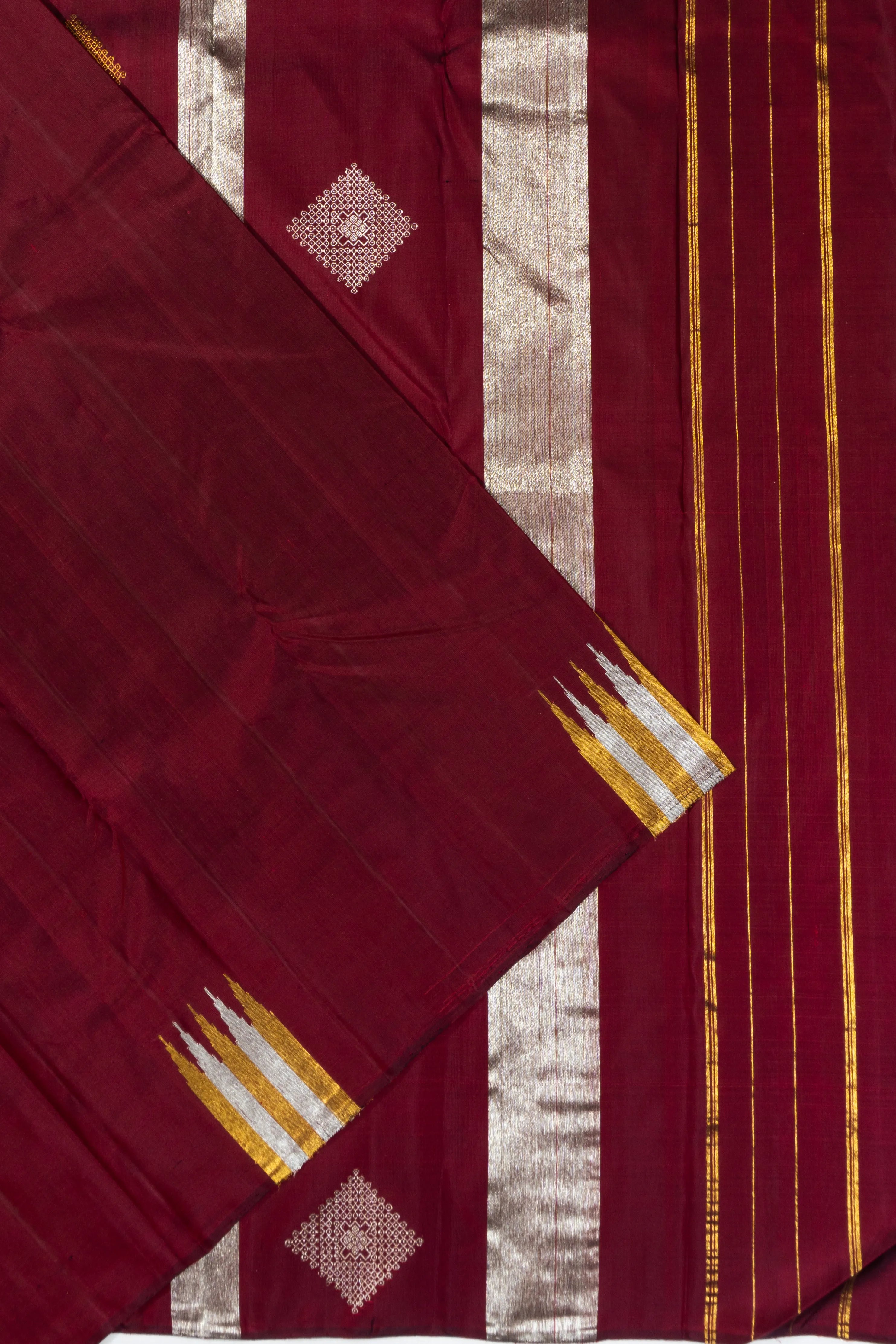 Kanchipuram Silk Butta Maroon Saree