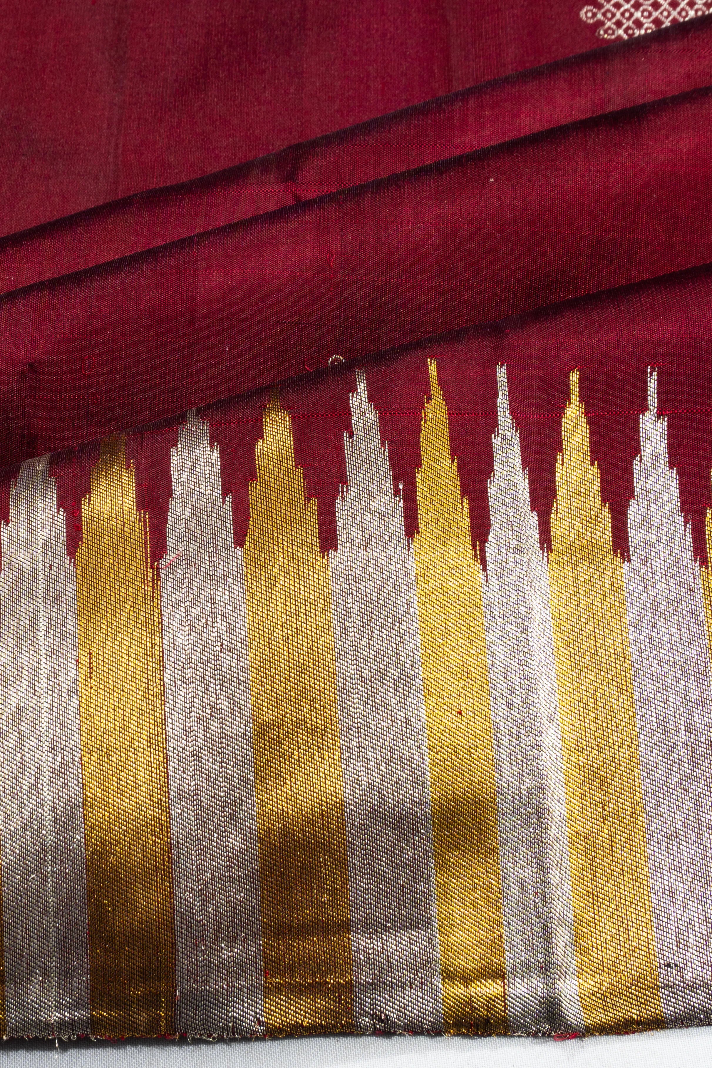 Kanchipuram Silk Butta Maroon Saree
