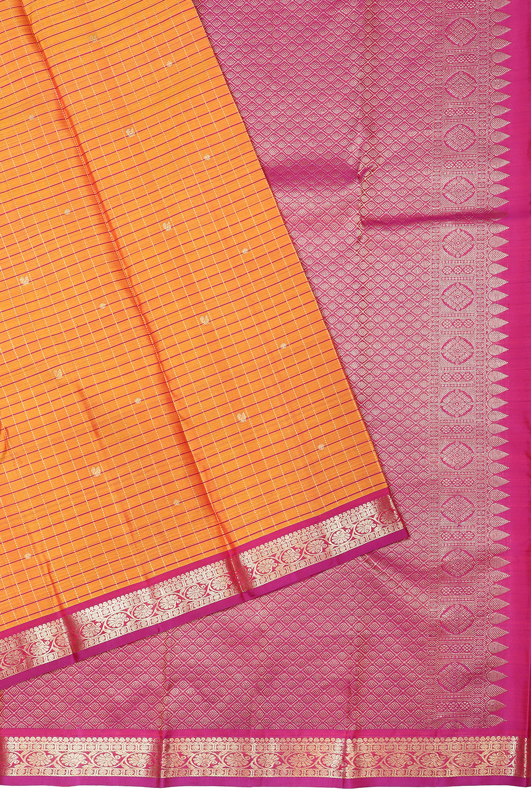 Taranga Kanchi Silk Butta Orange Saree