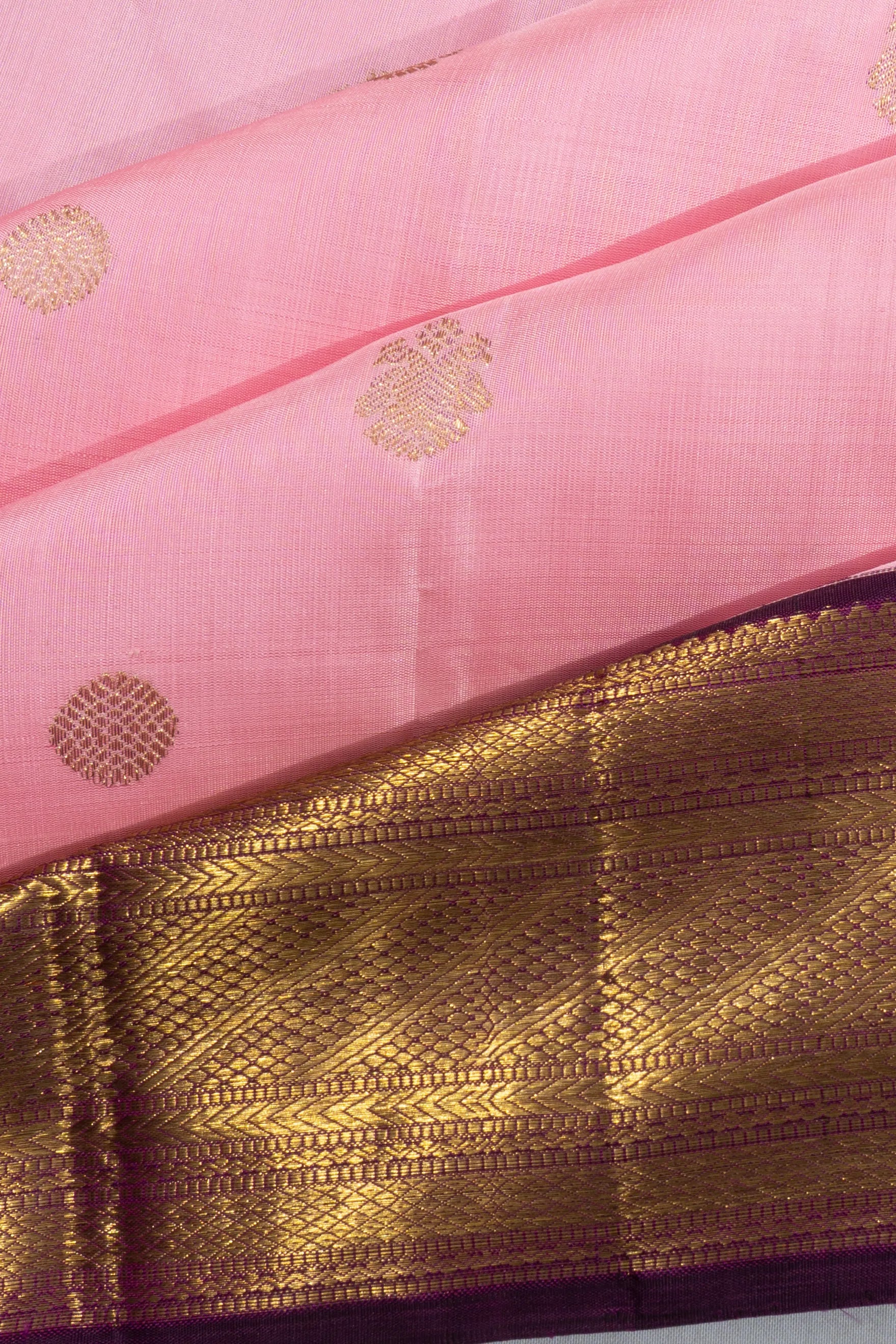 Kanchipuram Silk Butta Baby Pink Saree