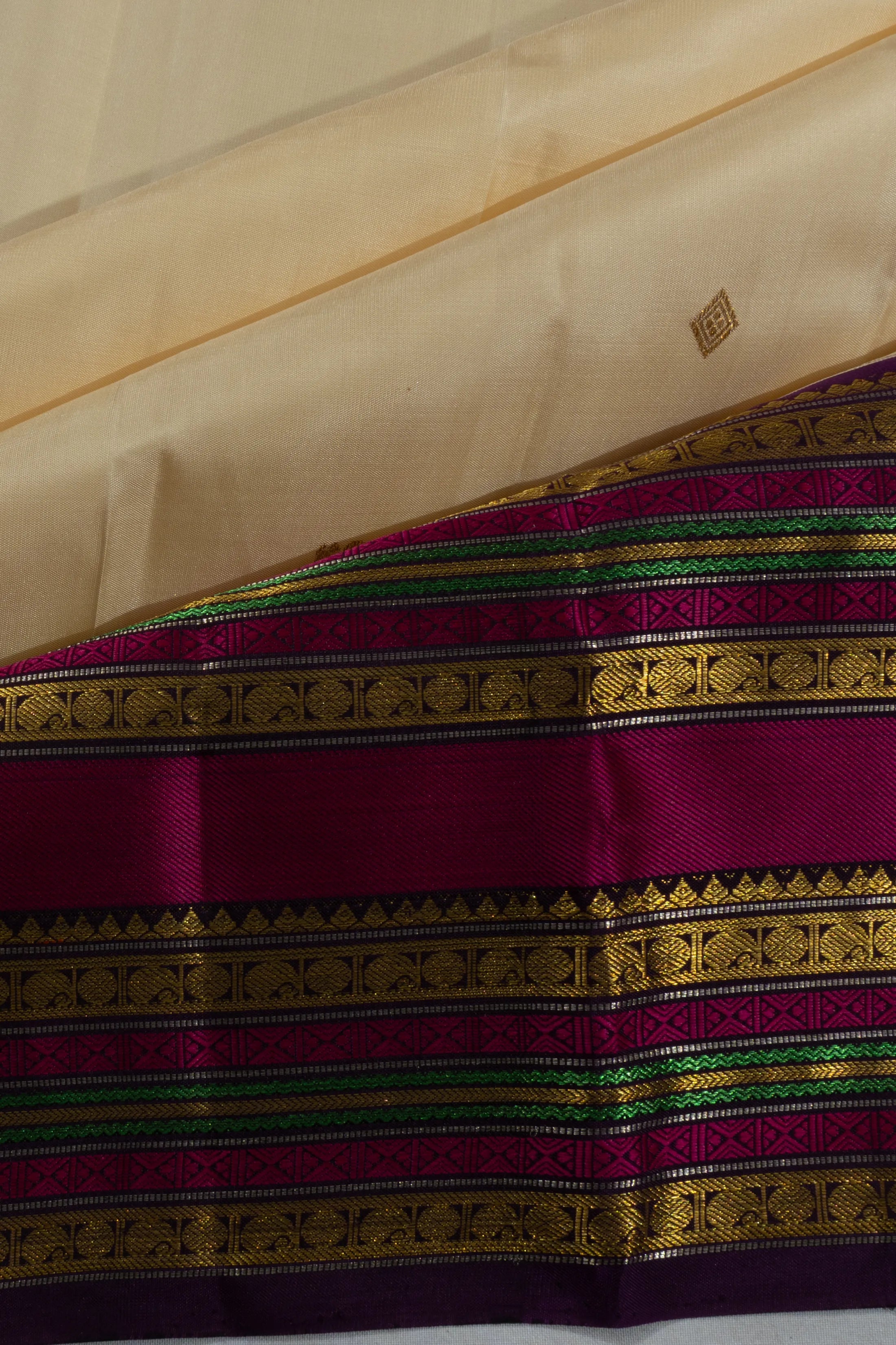 Kanchipuram Silk Butta Off White Saree