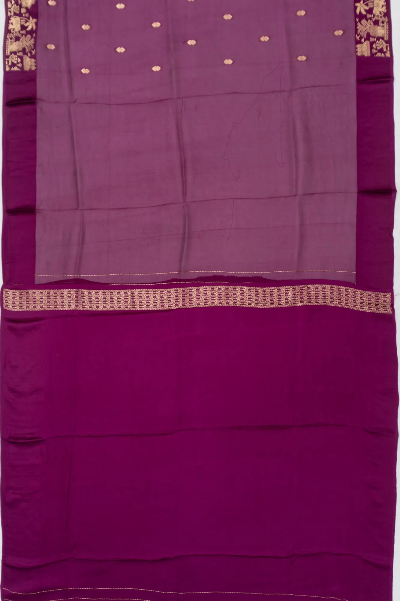 Organza Butta Purple Saree With Satin Border