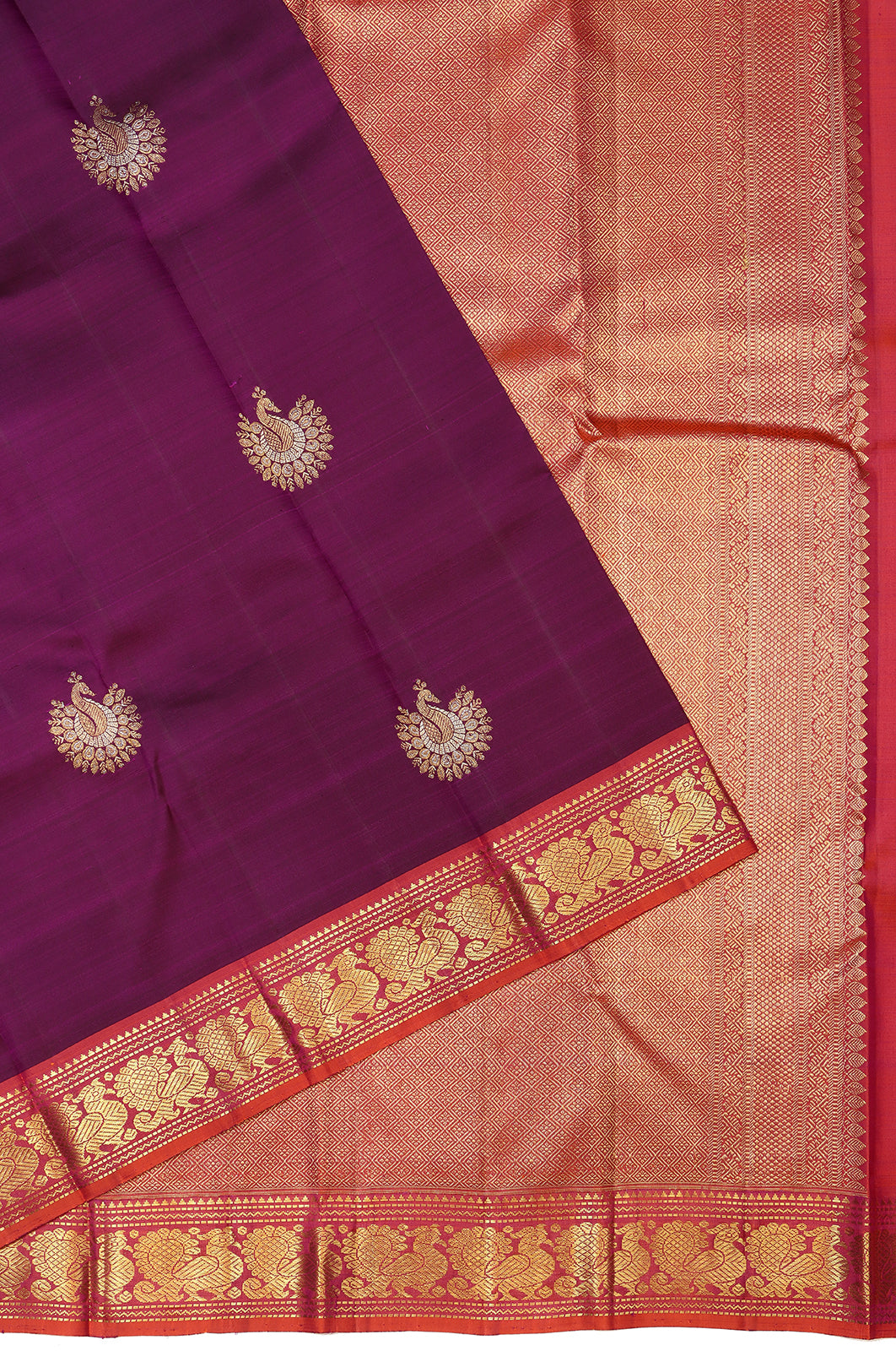 Kanchipuram Silk Butta Purple Saree