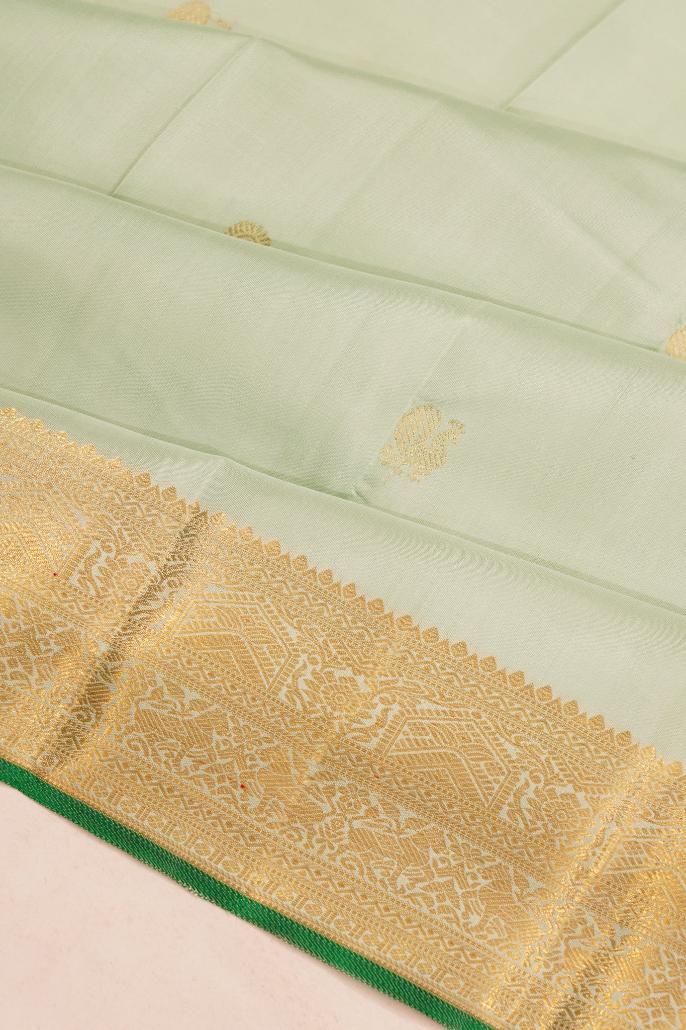 Kanchipuram Silk Butta Pastel Green Saree