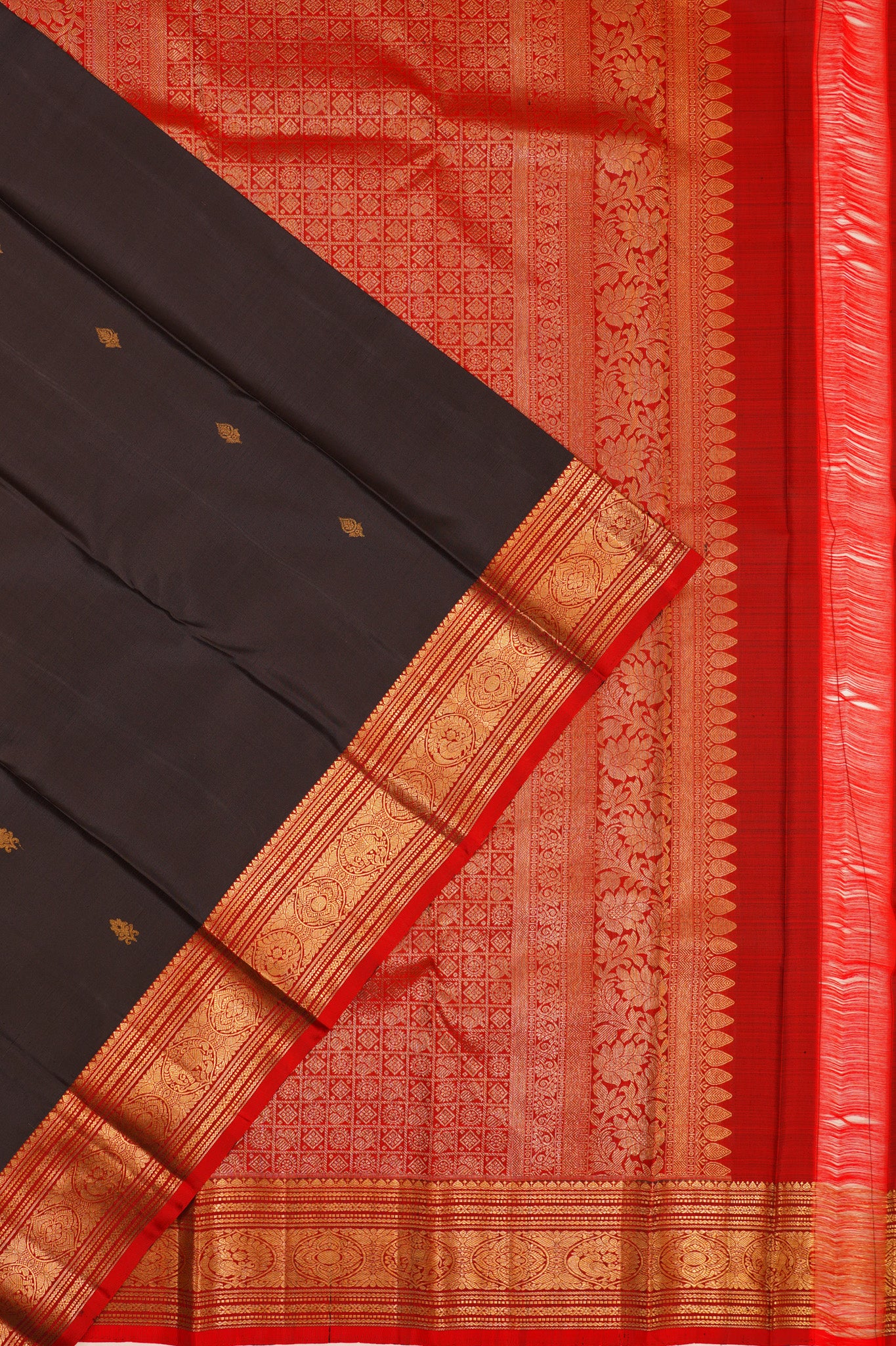 Taranga Kanchi Silk Butta Black Saree