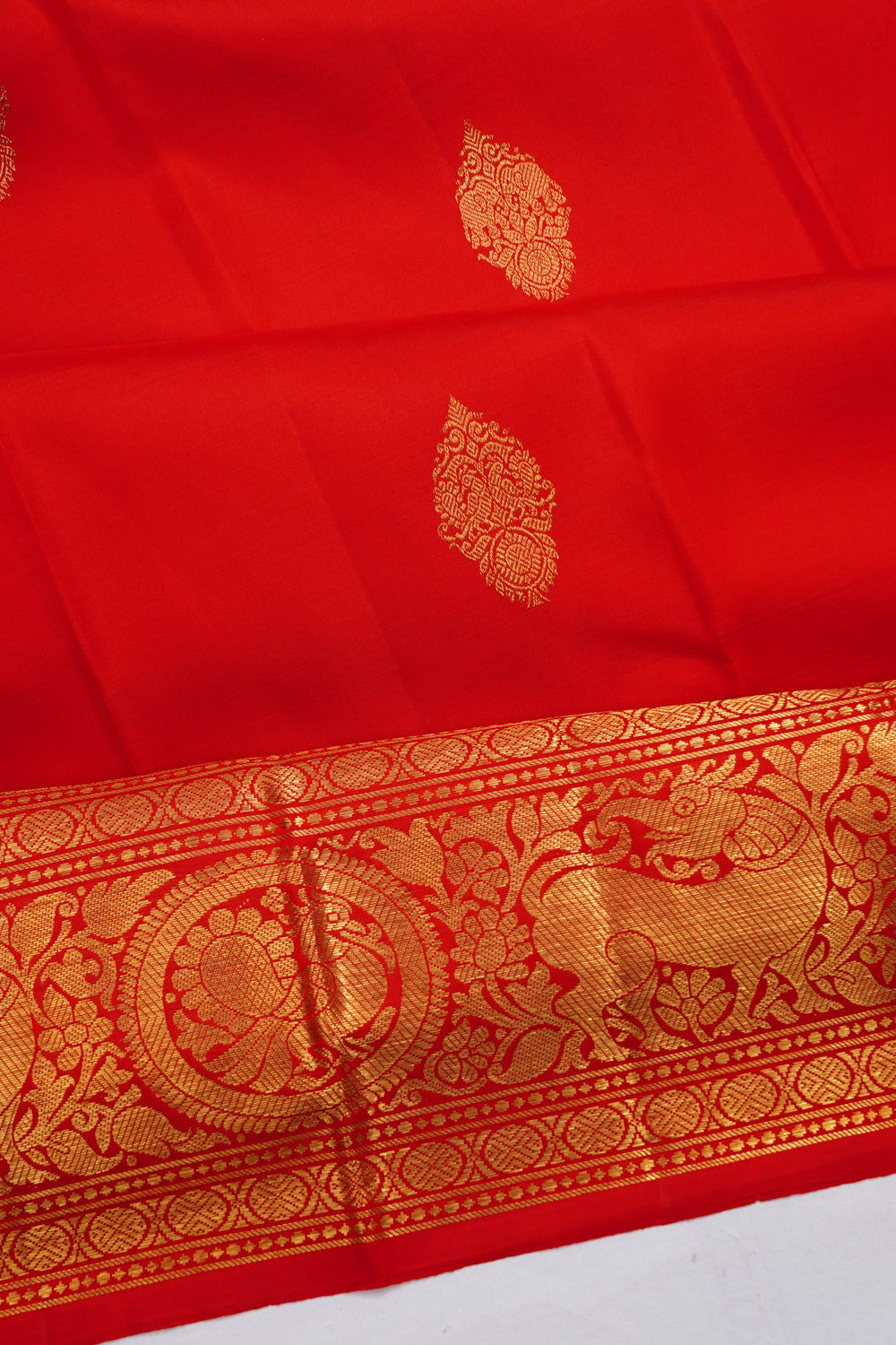 Kanchipuram Silk Butta Red Saree