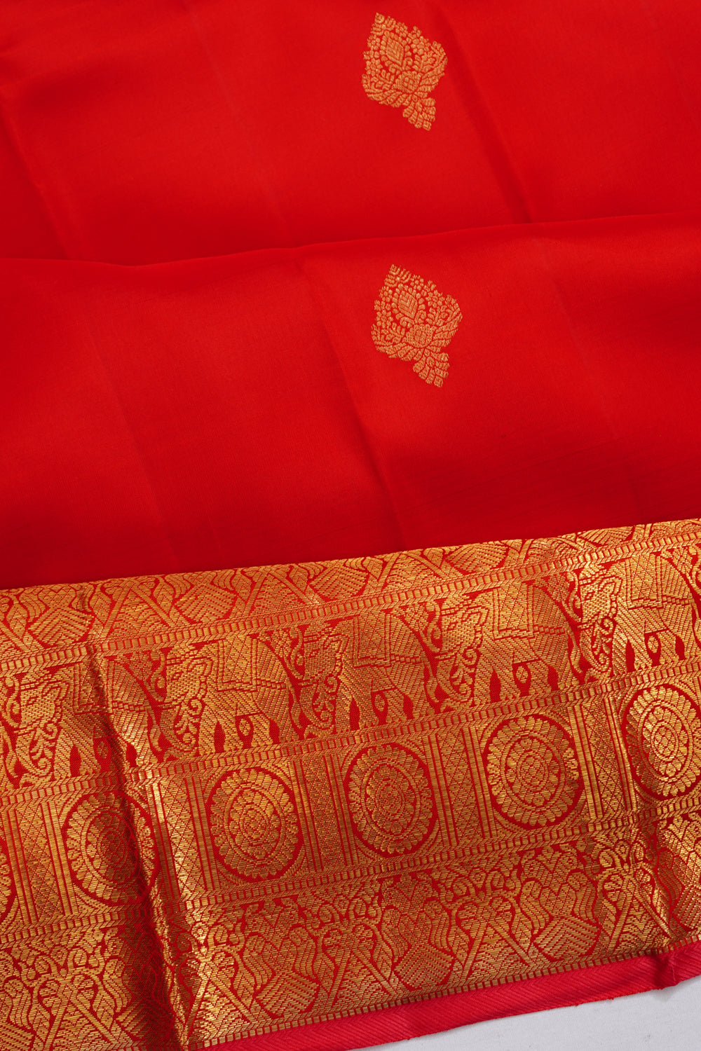 Kanchipuram Silk Butta Red Saree
