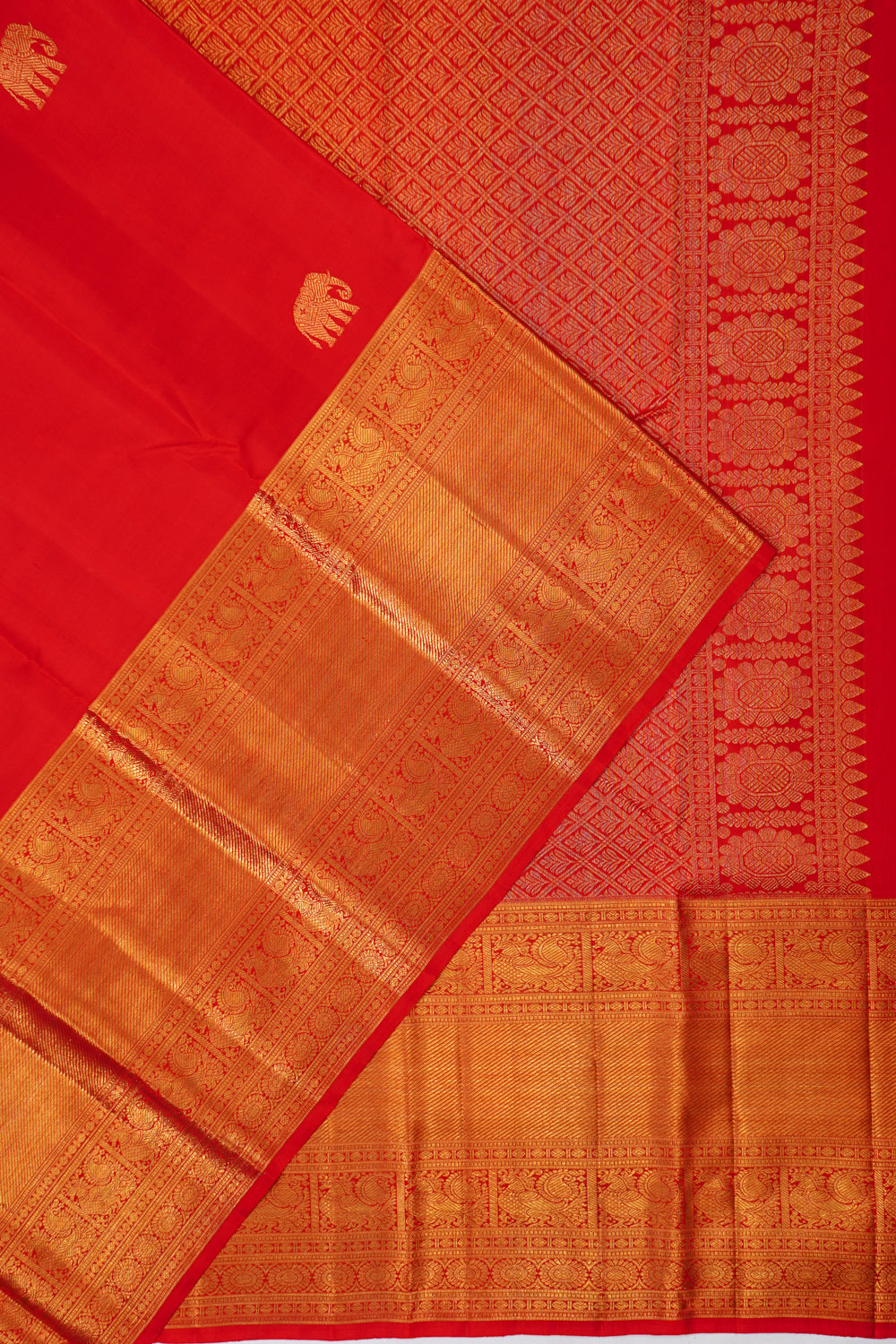 Kanchipuram Silk Butta Red Saree