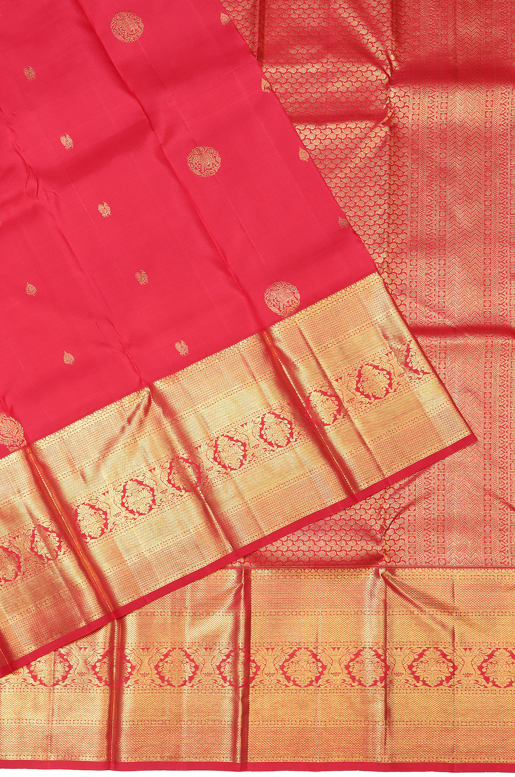 Kanchipuram Silk Butta Red Saree