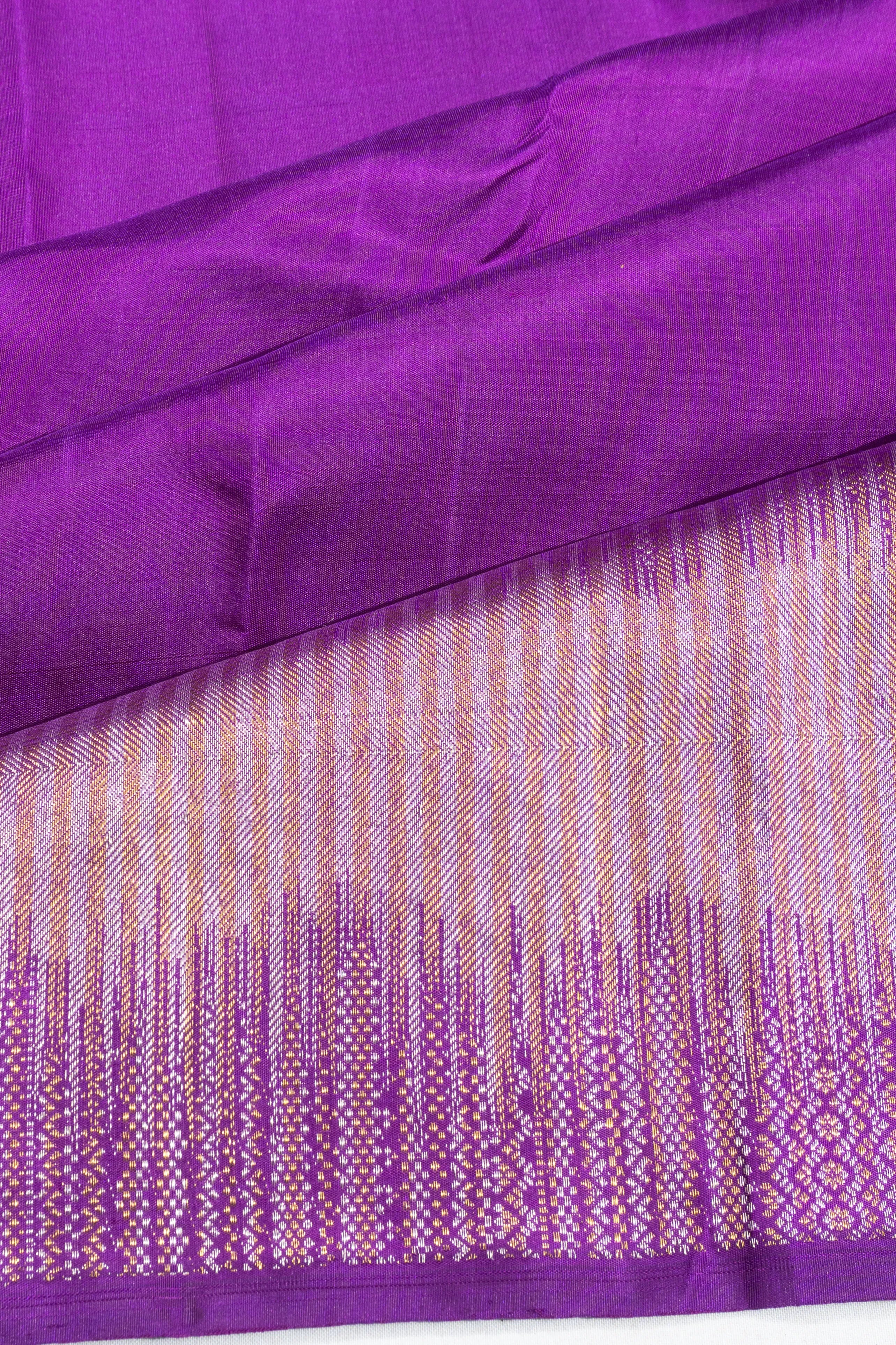 Kanchipuram Silk Butta Violet Saree