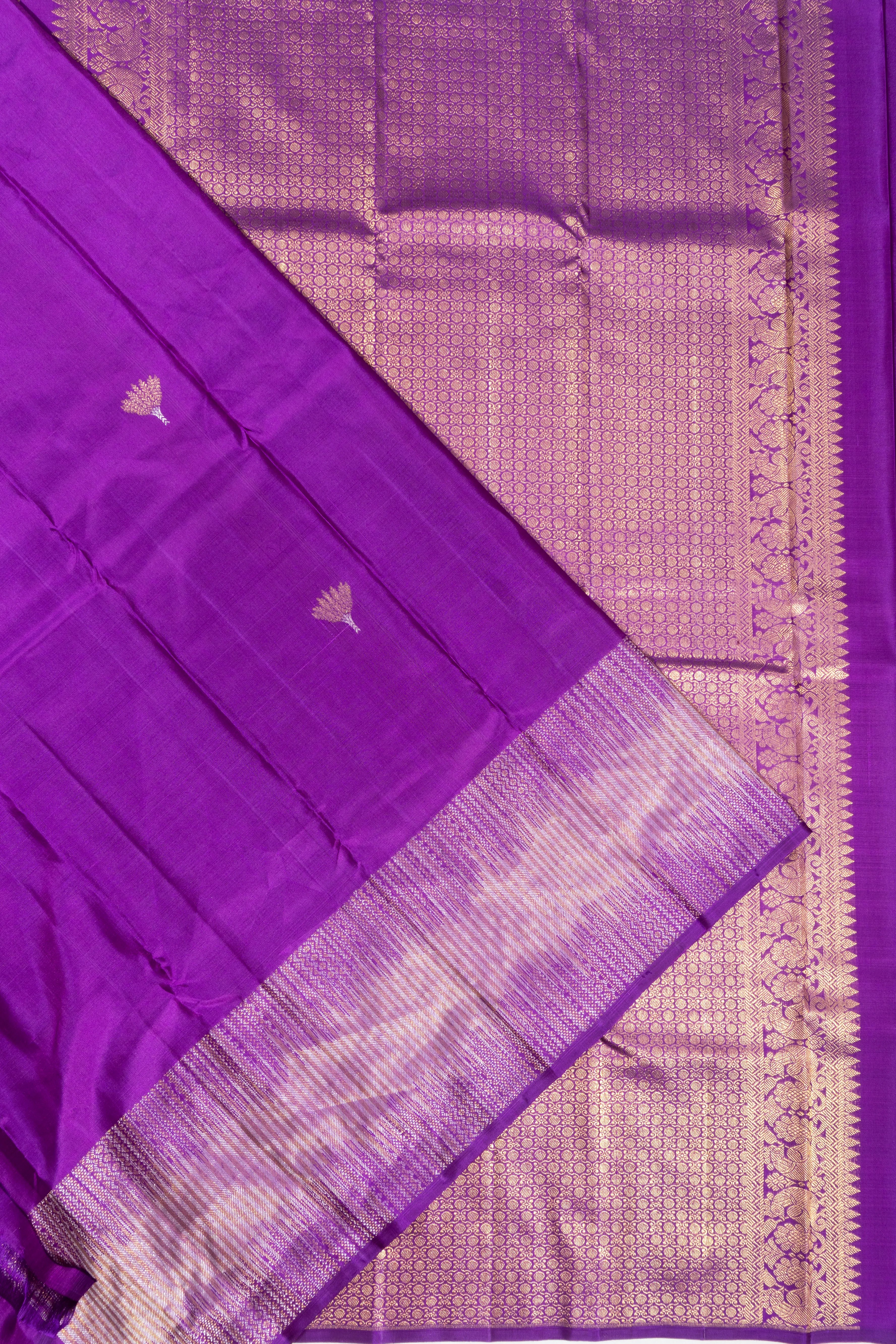 Kanchipuram Silk Butta Violet Saree