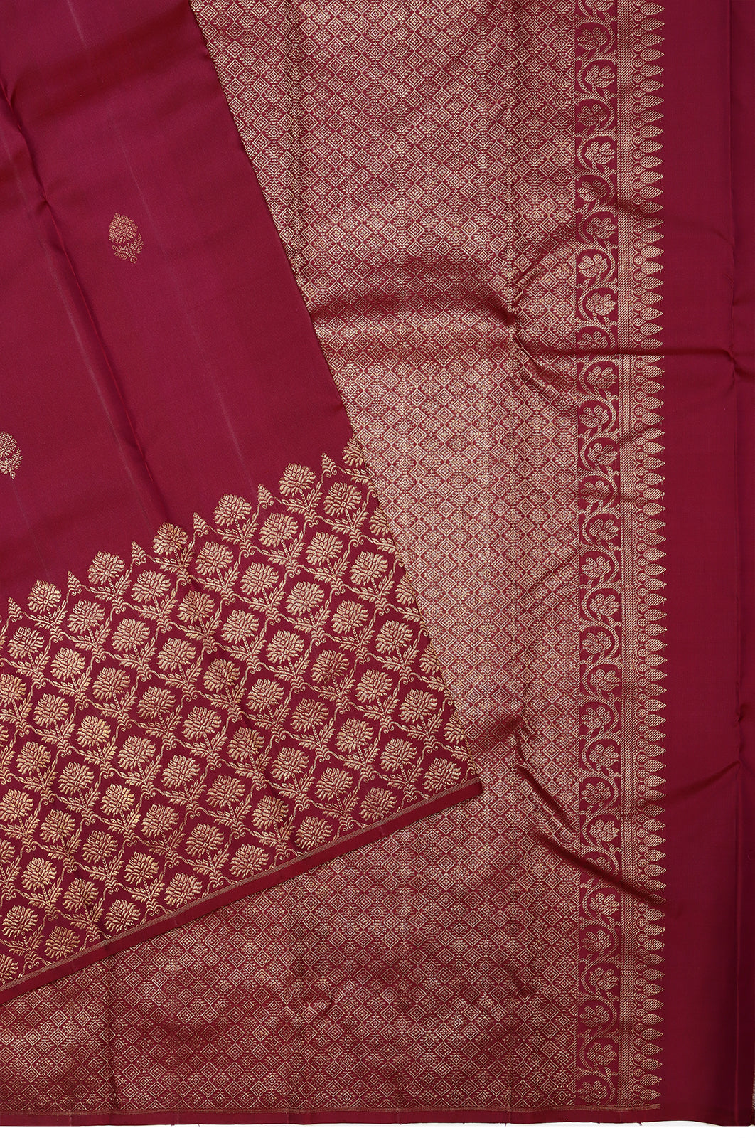 Antique Zari Kanchipuram Silk Butta Maroon Saree