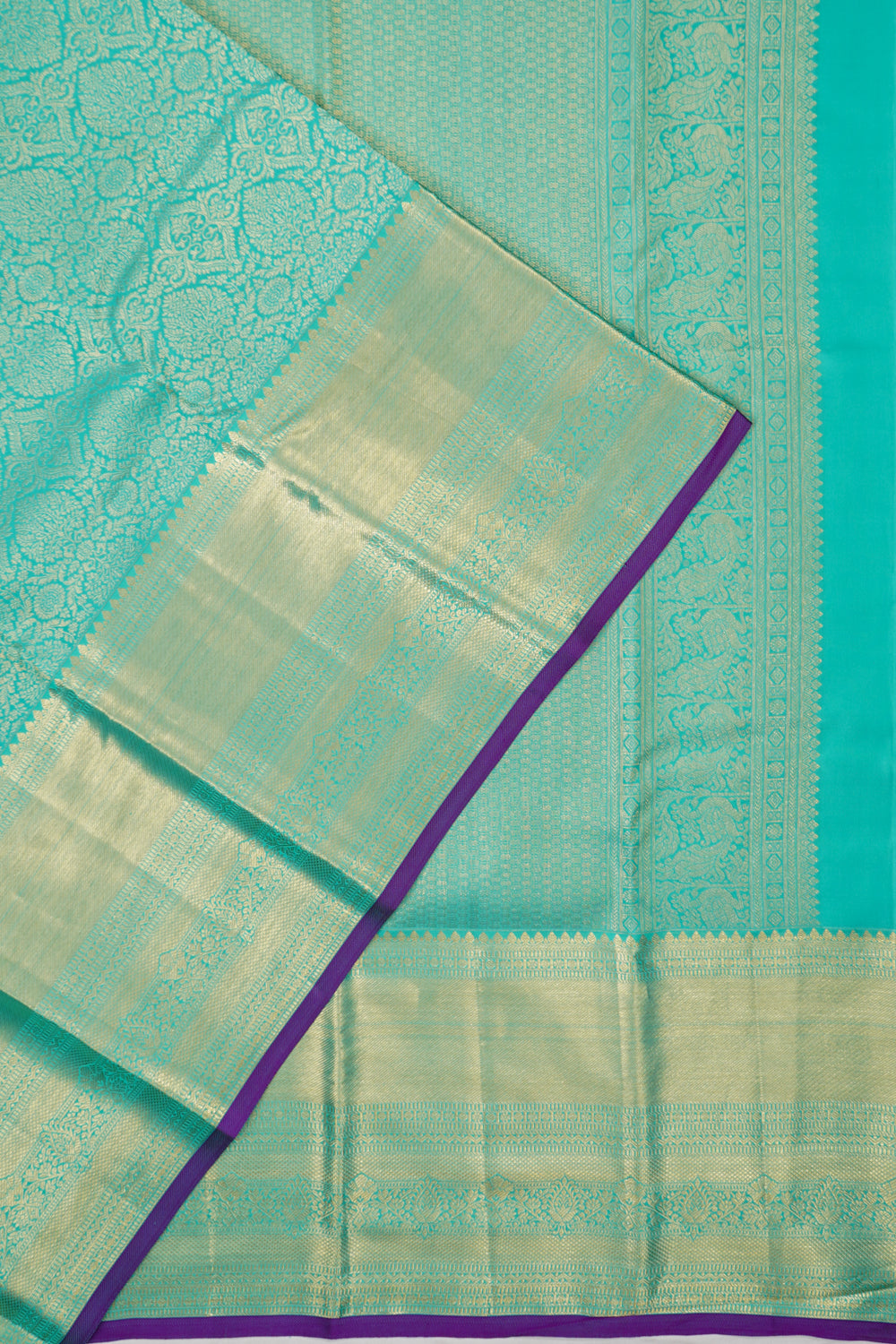 Taranga Kanchi Silk Brocade Sea Blue Saree