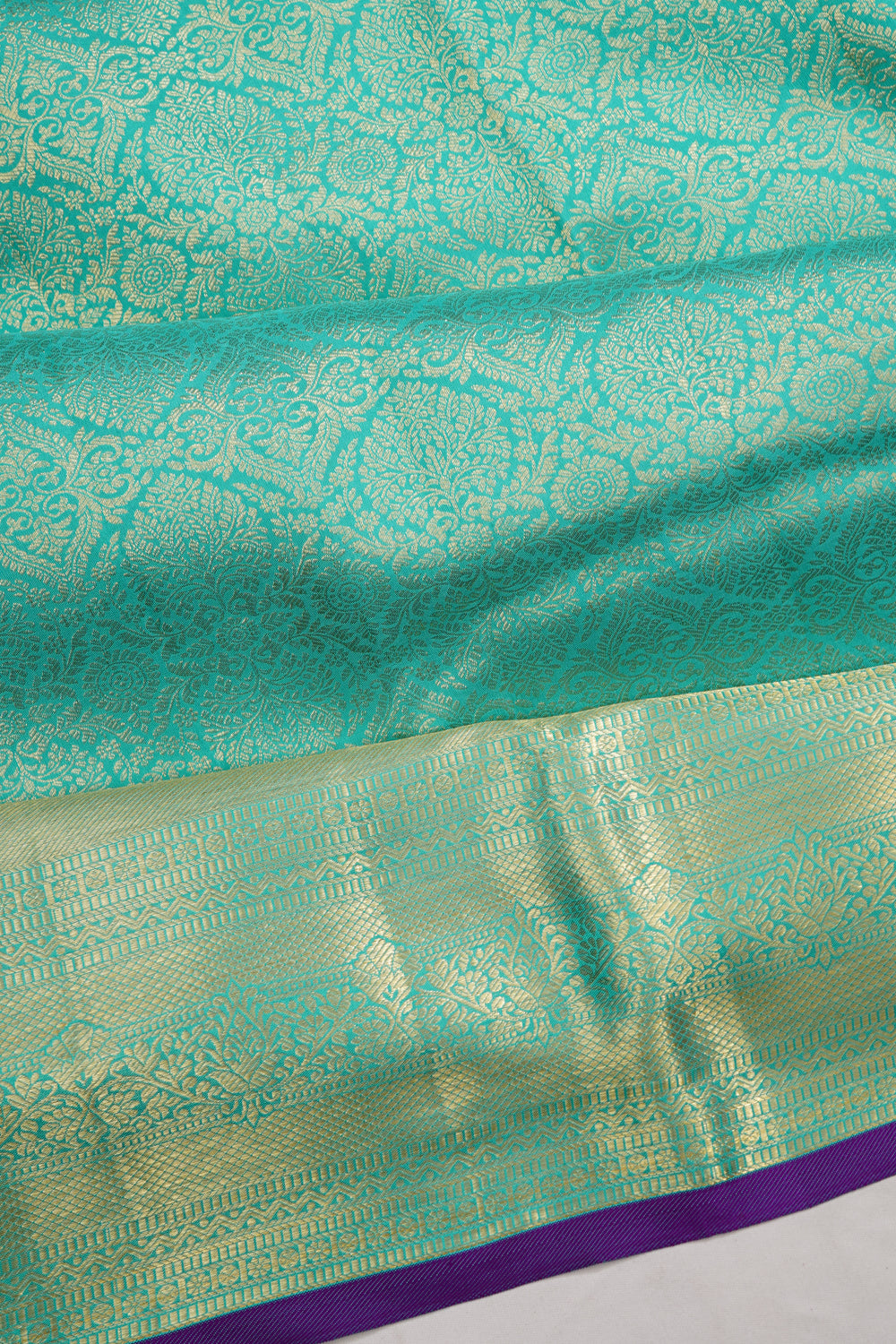 Taranga Kanchi Silk Brocade Sea Blue Saree