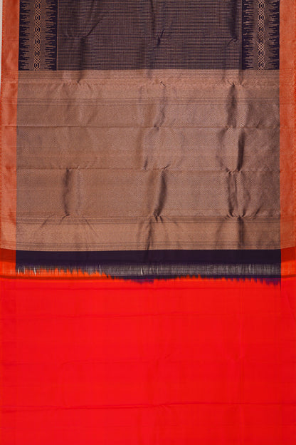 Taranga Kanchi Silk Checks Dark Blue Saree