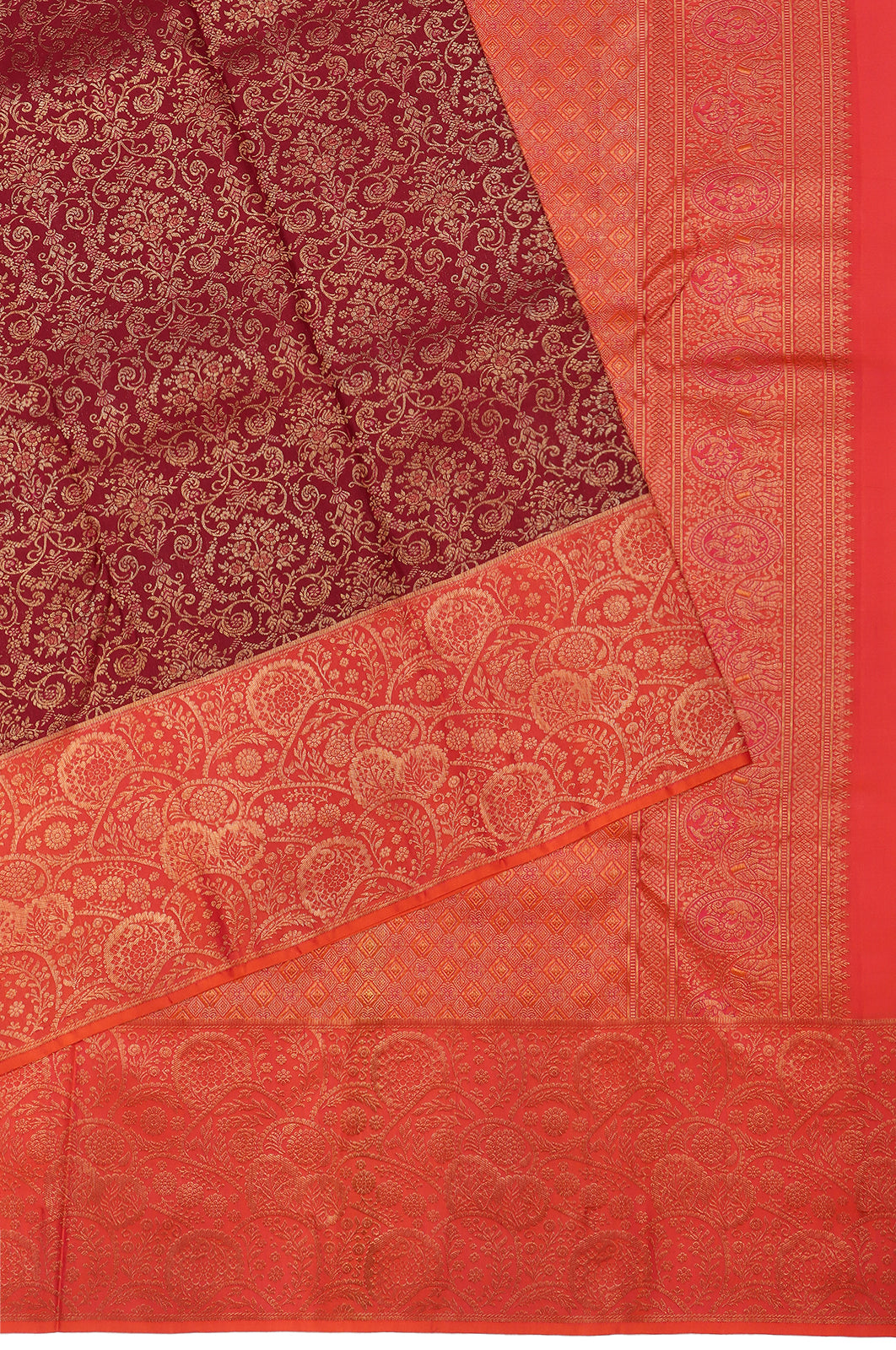 Taranga Kanchi Silk Brocade Maroon Saree