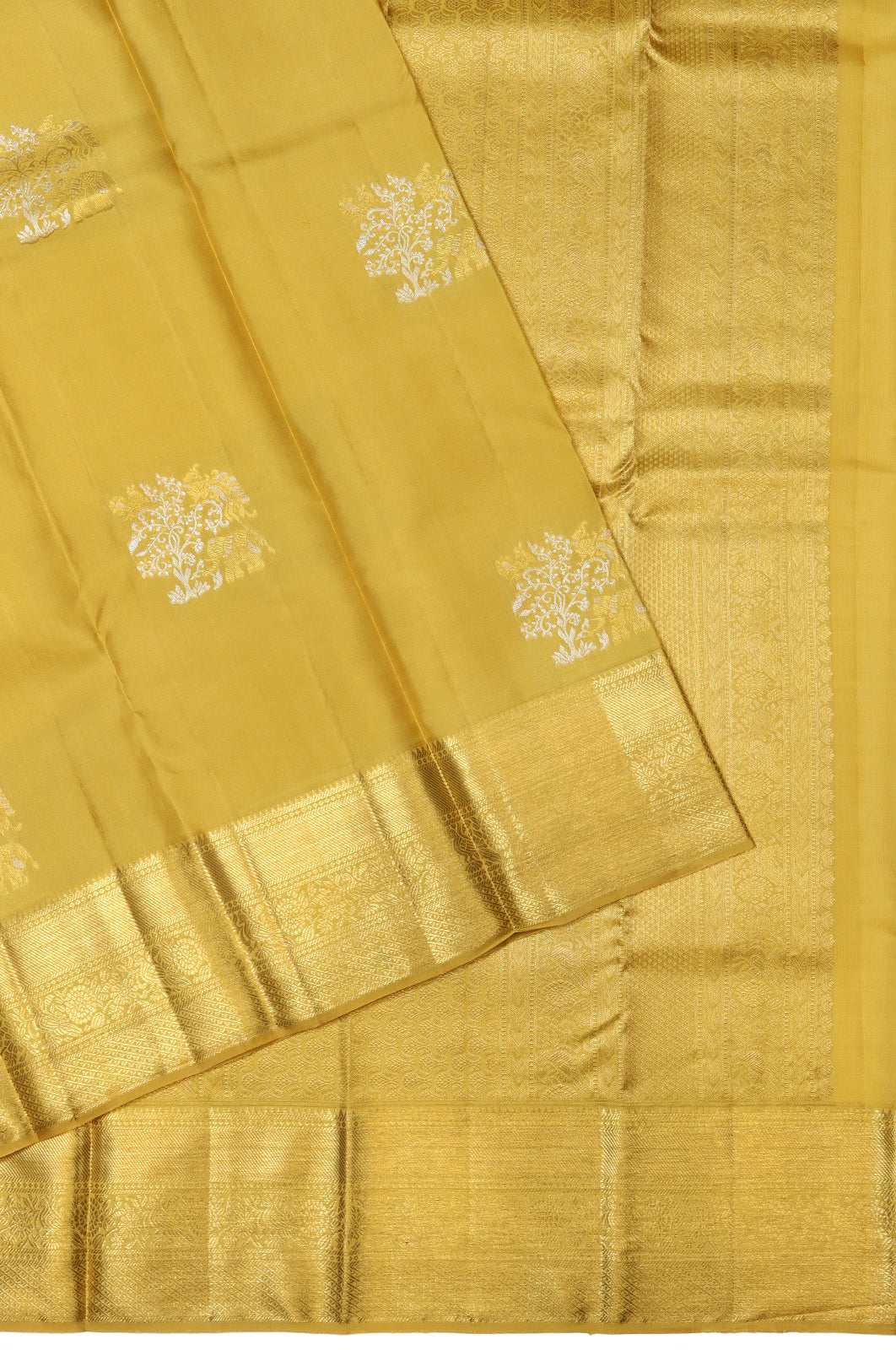 Kanchipuram Silk Butta Mehendi Green Saree
