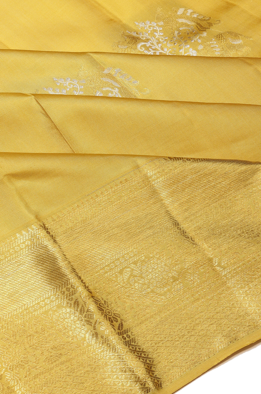 Kanchipuram Silk Butta Mehendi Green Saree