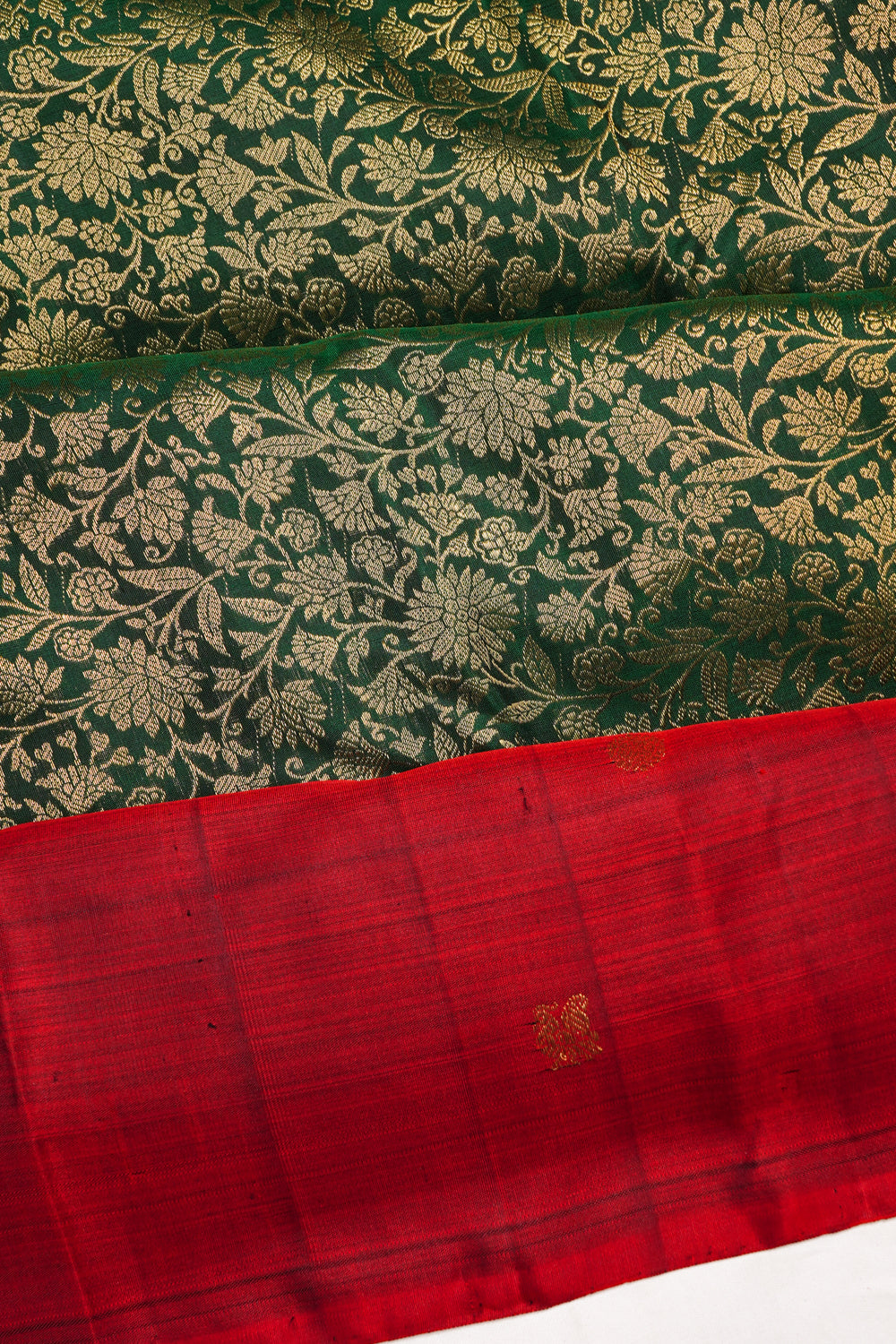 Taranga Kanchi Silk Brocade Dark Green Saree