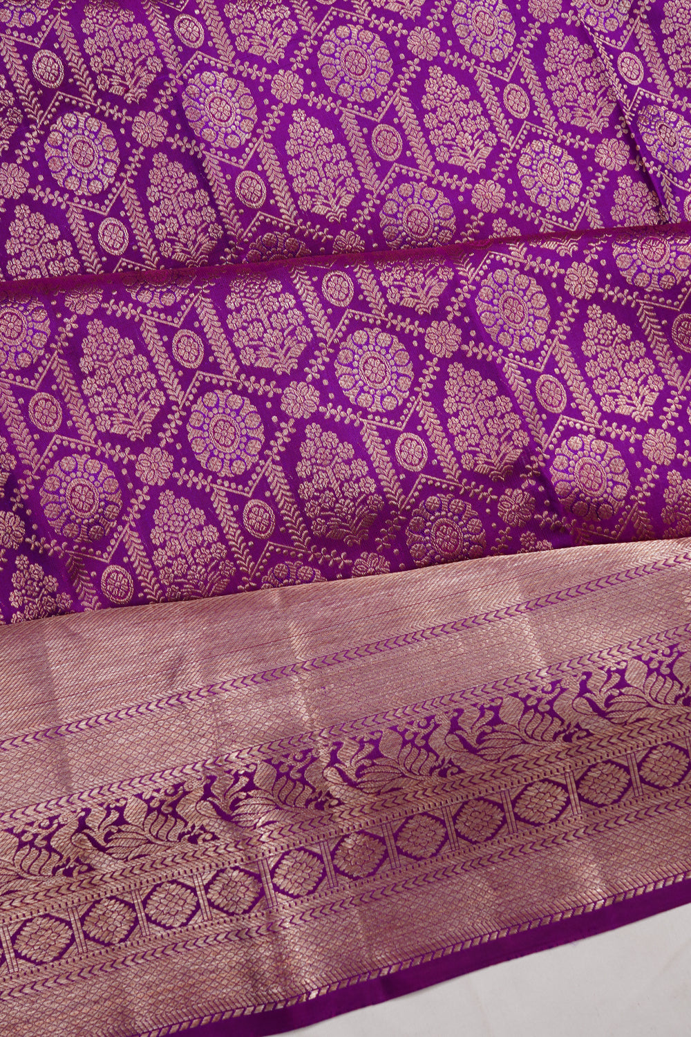 Taranga Kanchi Silk Brocade Purple Saree