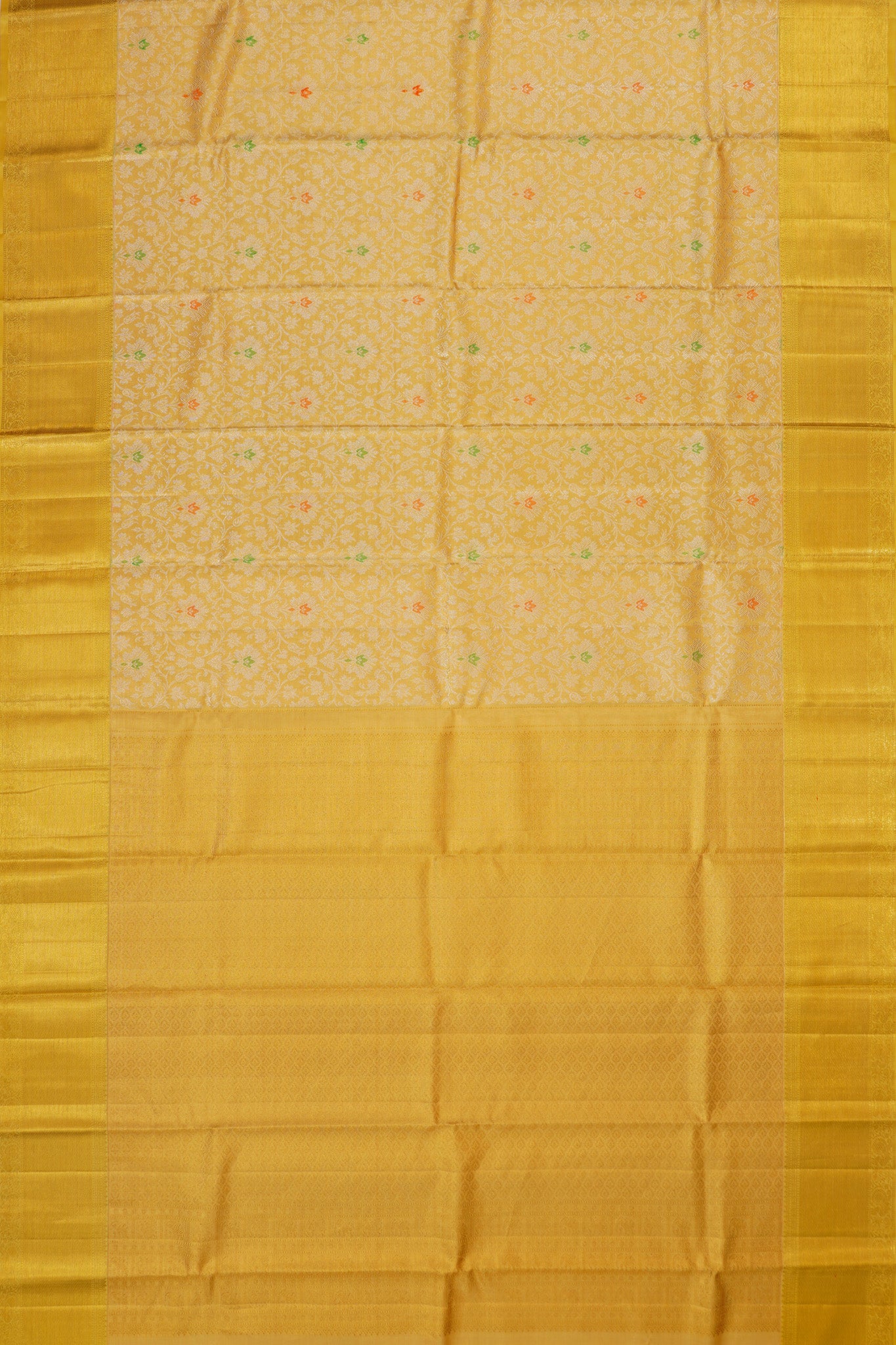 Kanchipuram Silk Tissue Brocade Gold Saree